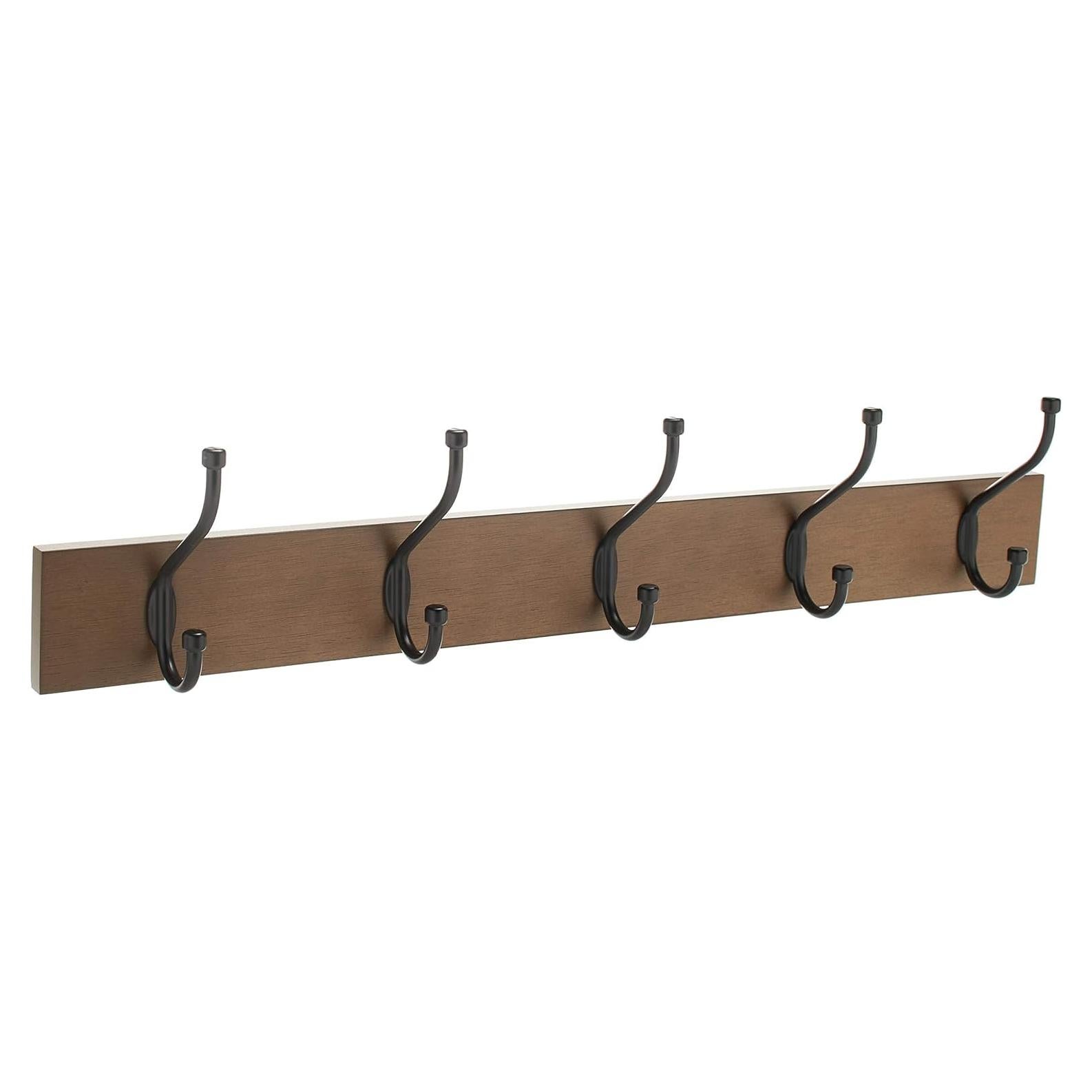 Perchero de Pared Rectangular Amazon Basics 5 Ganchos MDF