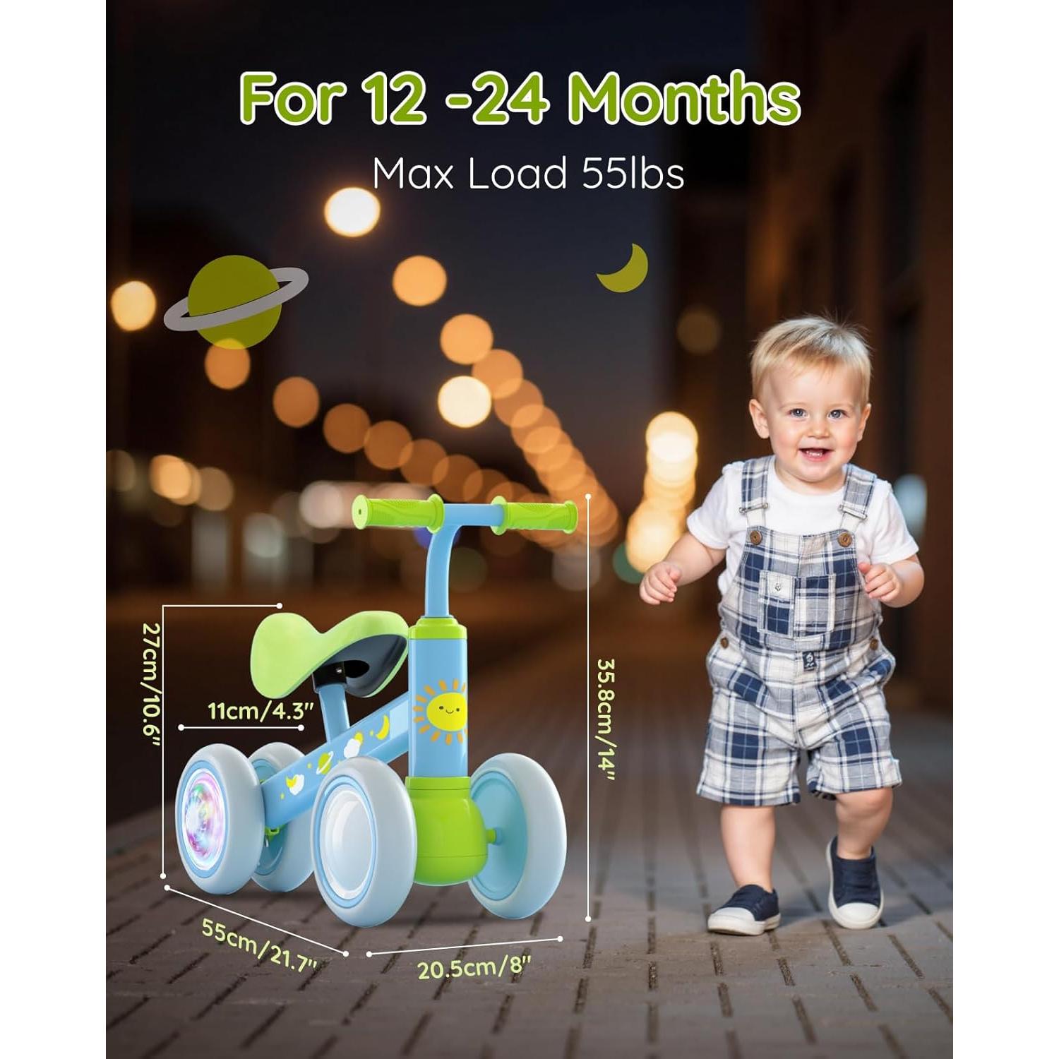 Bicicleta de Equilibrio Lilian&Gema Verde-Azul 1-2 Años