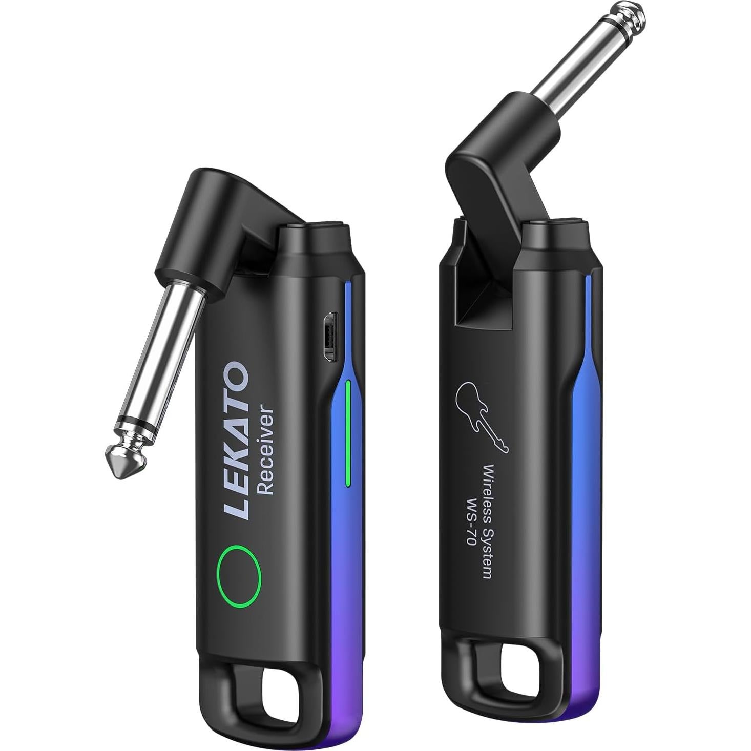 Sistema Inalámbrico de Guitarra LEKATO UHF Recargable Azul