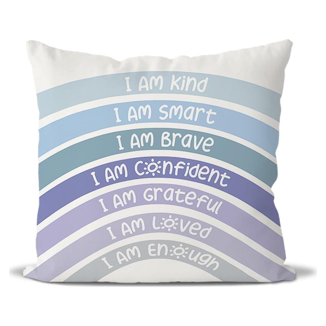 Funda de Cojín Decorativa QIYUHOY 45x45 cm Azul Arcoíris