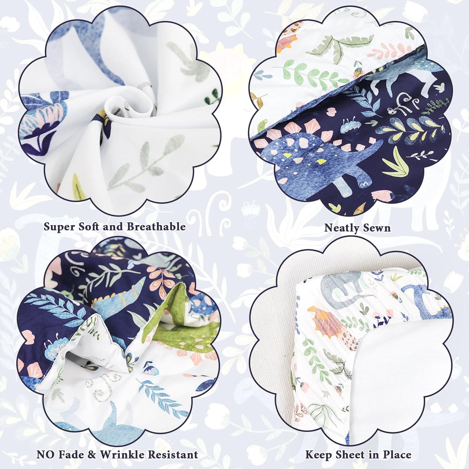 Juego de Ropa de Cama Pea Pod Dinosaurio 4 Piezas Microfibra