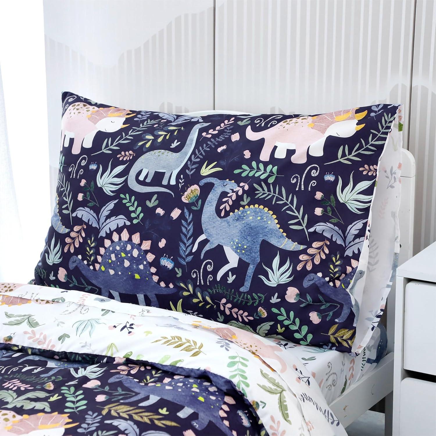 Juego de Ropa de Cama Pea Pod Dinosaurio 4 Piezas Microfibra