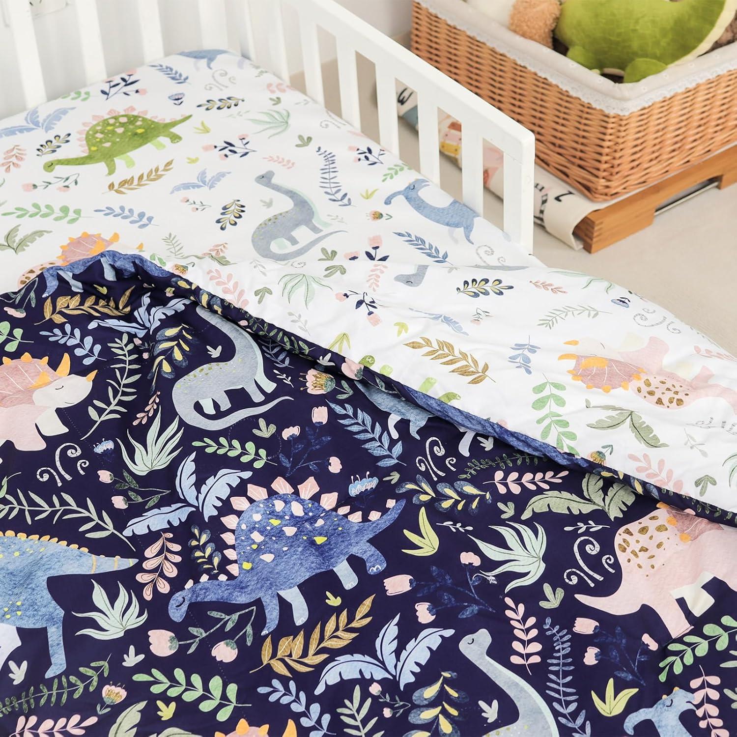 Juego de Ropa de Cama Pea Pod Dinosaurio 4 Piezas Microfibra