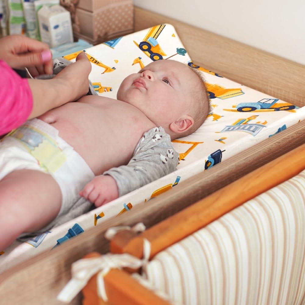 Juego de 4 Fundas de Cambiador FIGEPO para Bebé Niño - Camión de Construcción