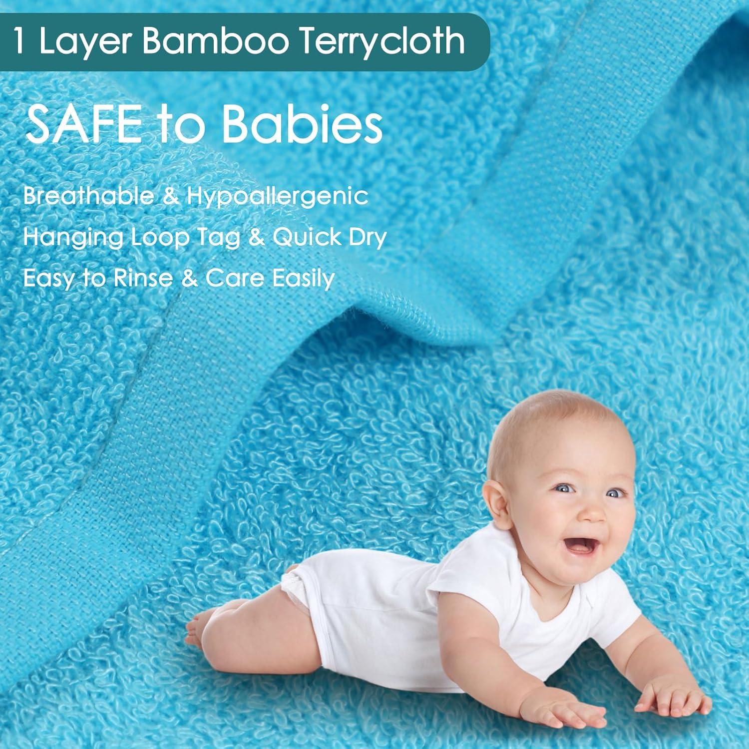 Paños de Baño para Bebés Jeffsun 6 Pack 25.4x25.4 cm Azul