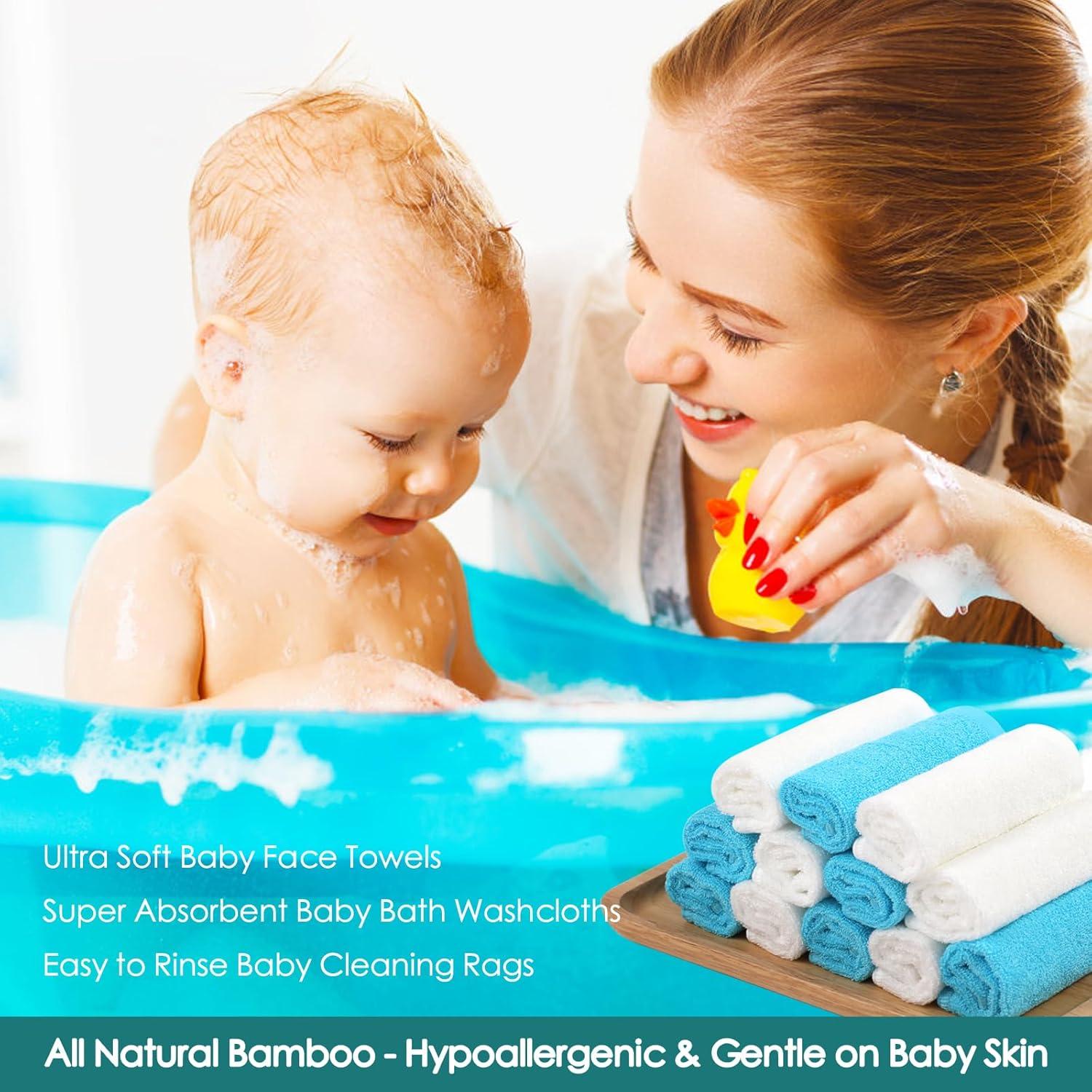 Paños de Baño para Bebés Jeffsun 6 Pack 25.4x25.4 cm Azul