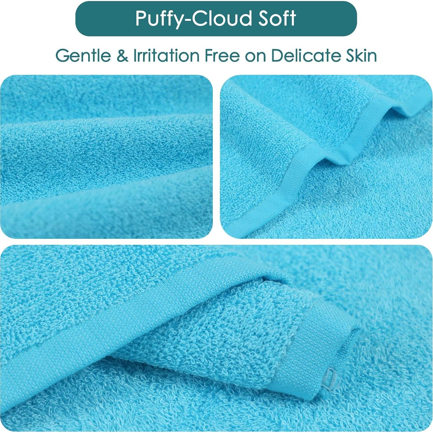 Paños de Baño para Bebés Jeffsun 6 Pack 25.4x25.4 cm Azul