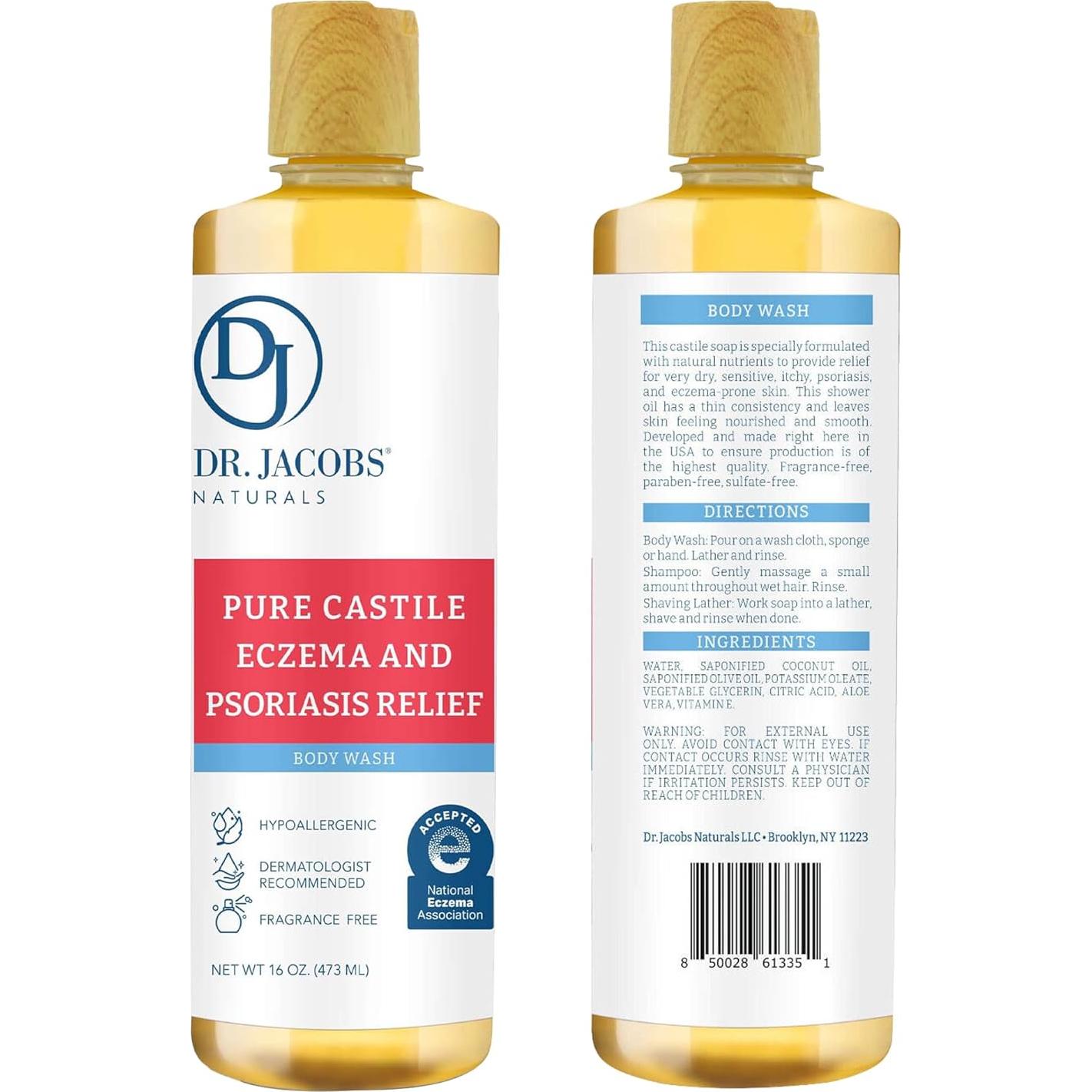 Jabón de Castilla Hipoalergénico Dr. Jacobs 473 ml Sin Fragancia