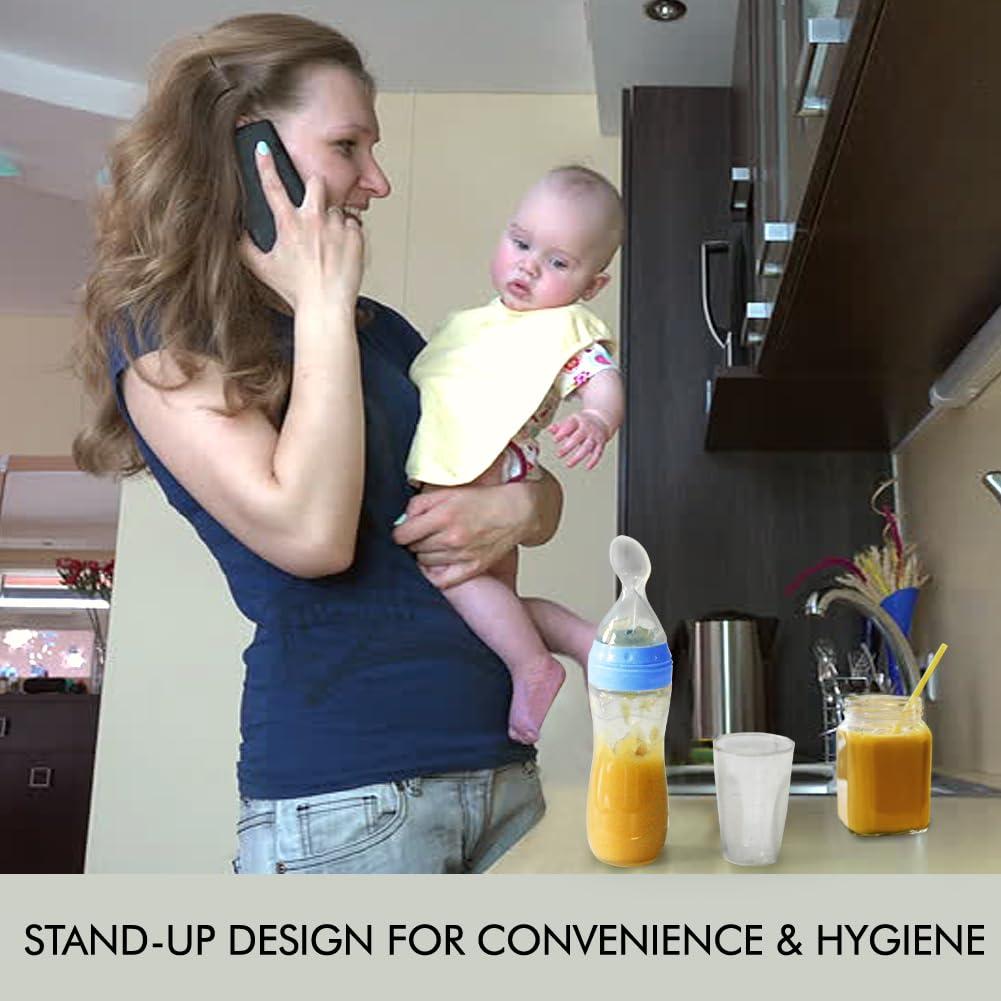 Matyz Botella Alimentadora de Silicona Exprimible 120ml Azul