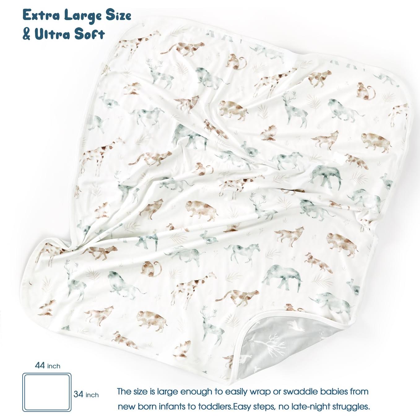 Manta para Bebés GRSSDER 86x112 cm Reversible Animal