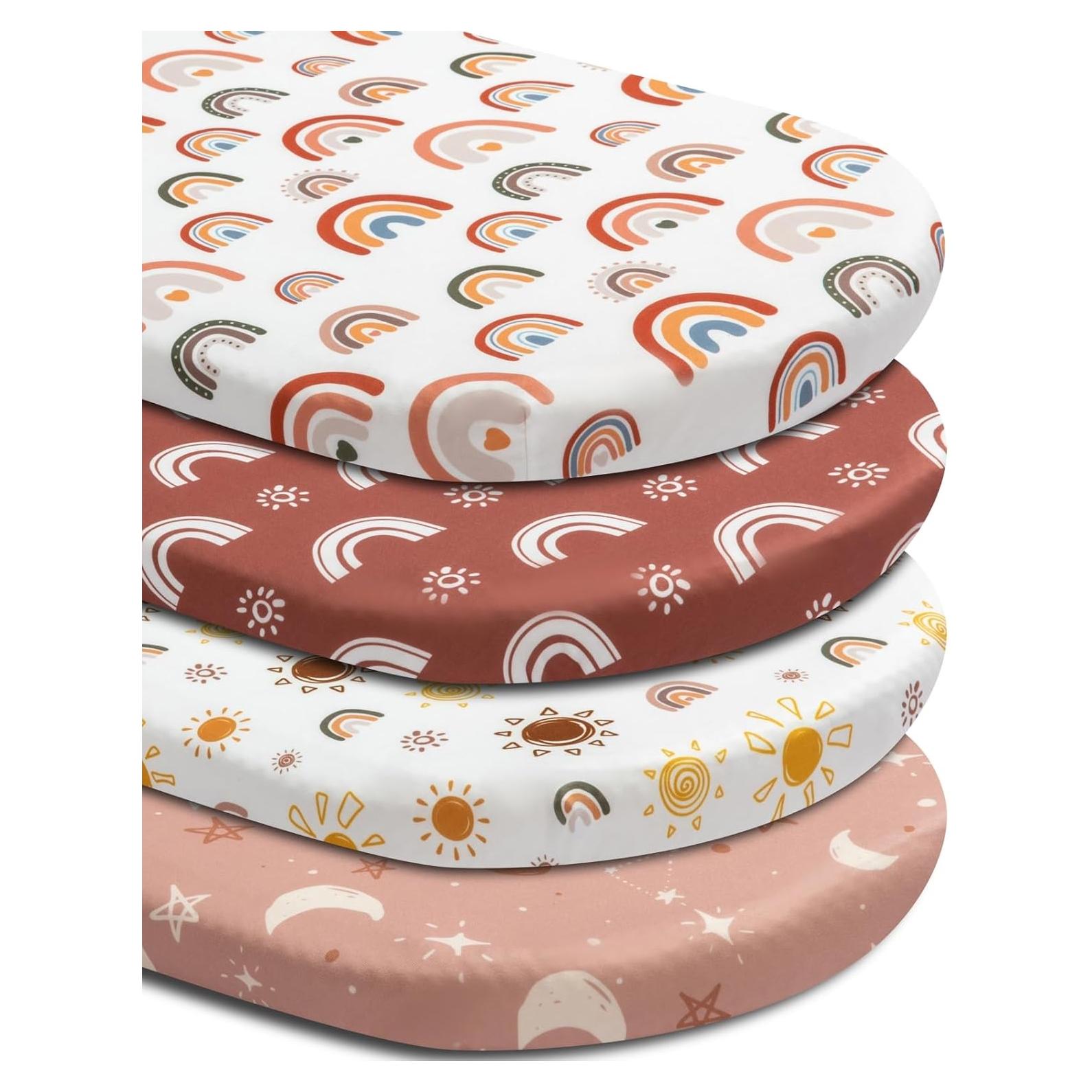 Juego de 4 Sábanas Ajustadas para Cuna Jola Boho Neutro