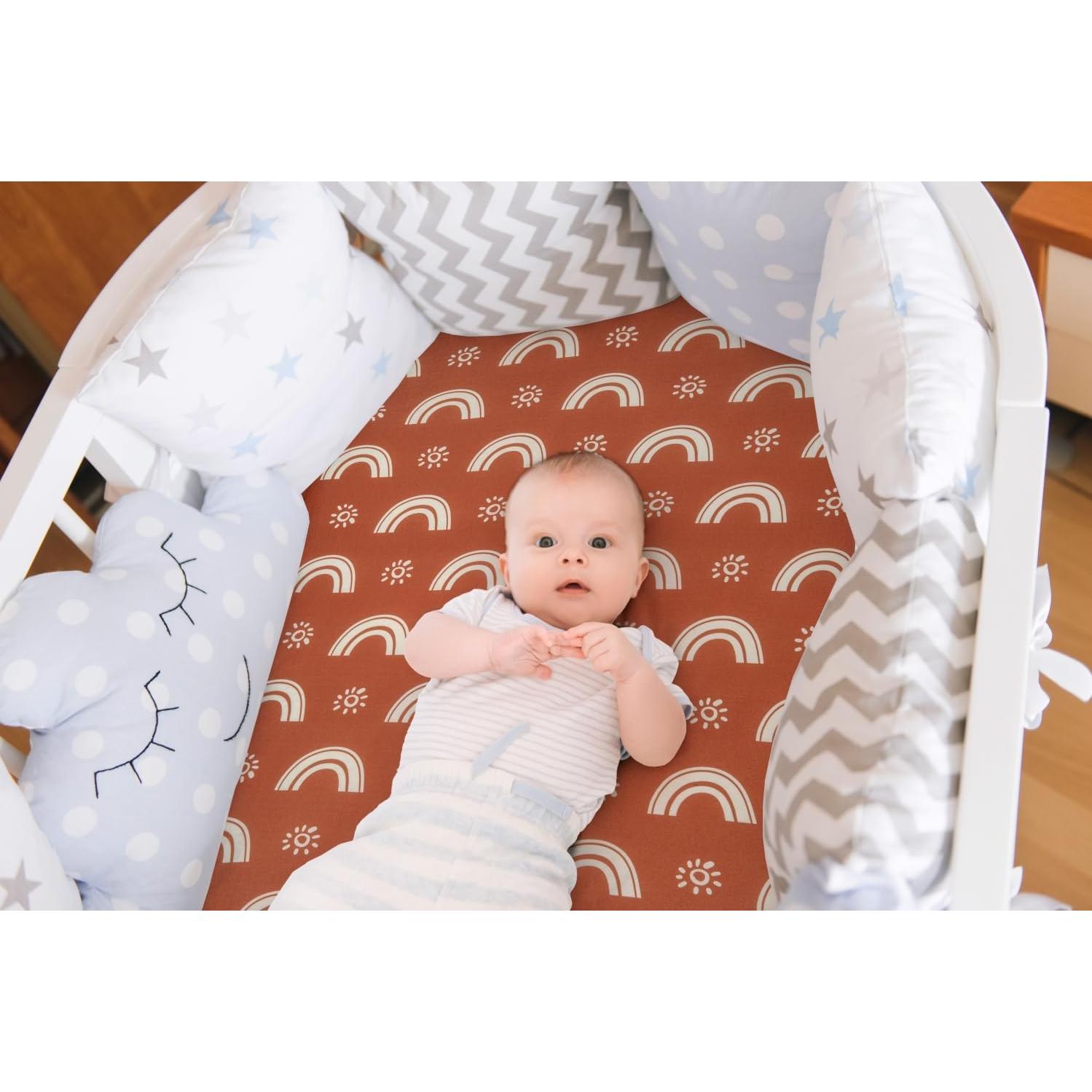 Juego de 4 Sábanas Ajustadas para Cuna Jola Boho Neutro