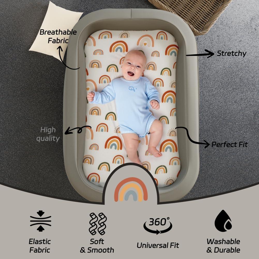 Juego de 4 Sábanas Ajustadas para Cuna Jola Boho Neutro