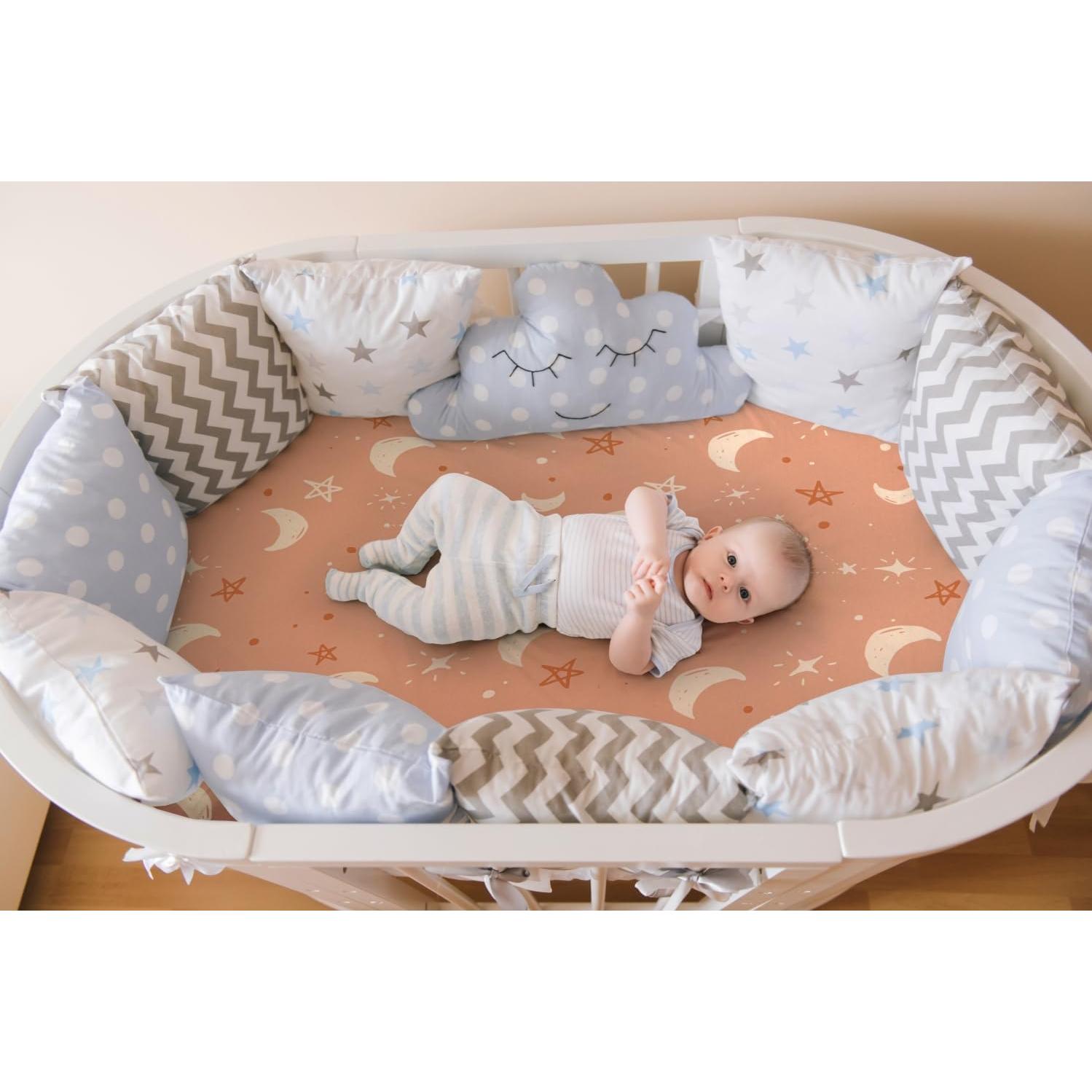 Juego de 4 Sábanas Ajustadas para Cuna Jola Boho Neutro