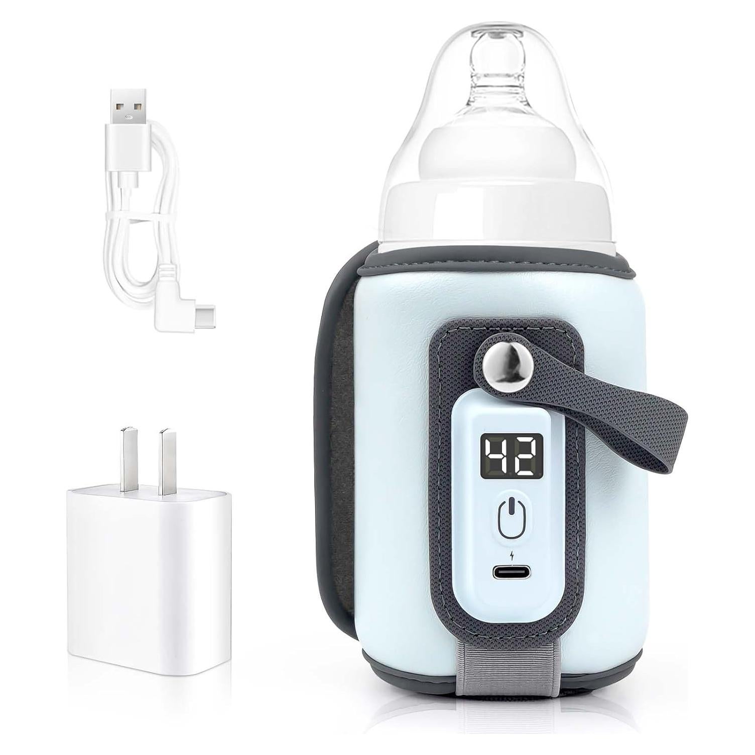 Calentador de Botellas Portátil USB para Bebés - Azul