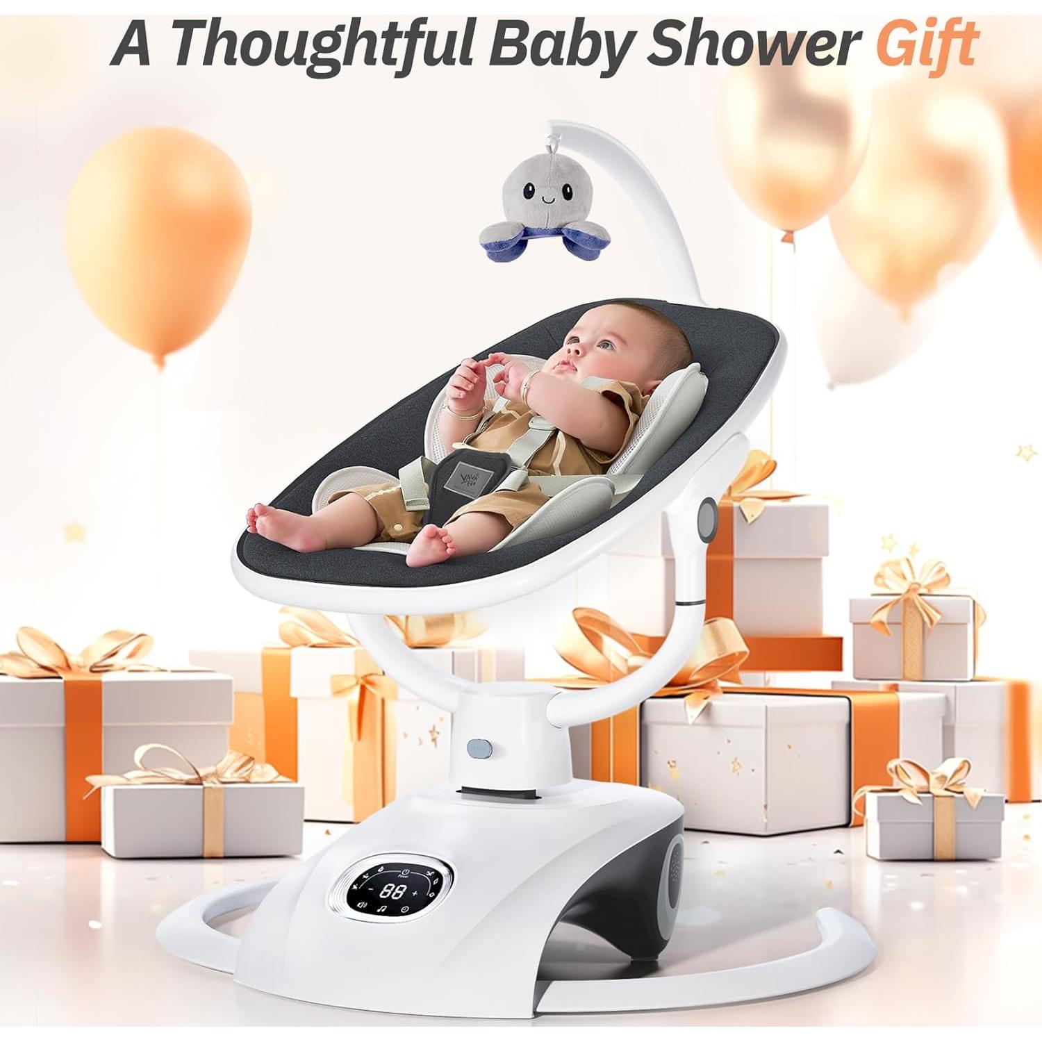 Columpio Eléctrico para Bebés VaVaSoo BY058 6 Movimientos 5 Velocidades