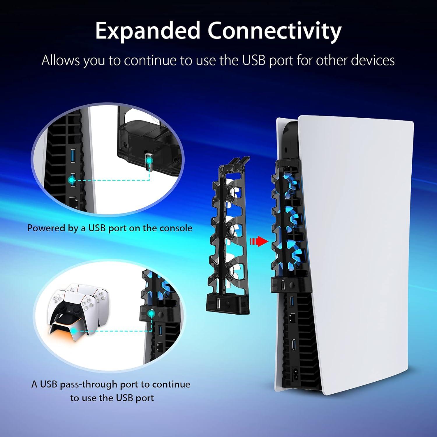 Ventilador de Enfriamiento NexiGo PS5 con Luz LED Azul