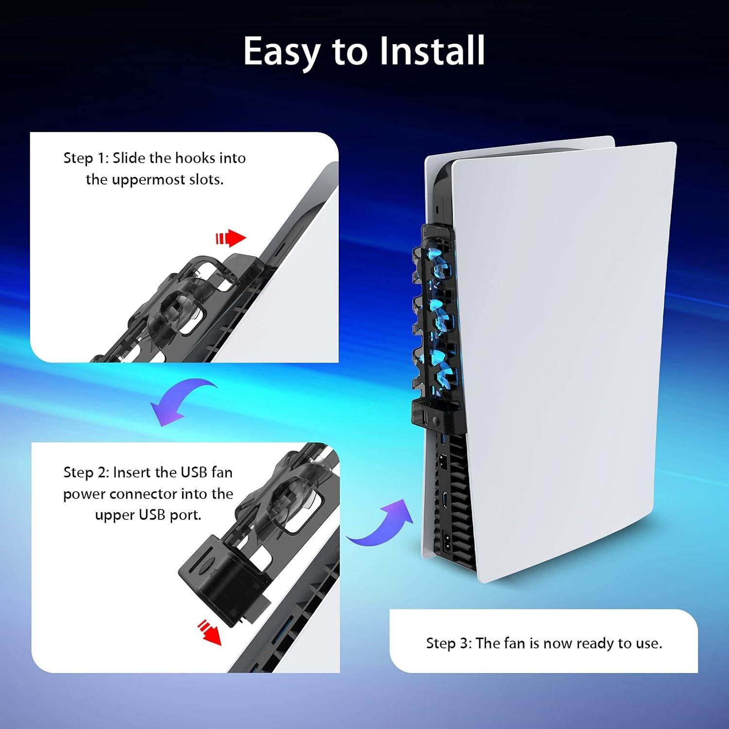 Ventilador de Enfriamiento NexiGo PS5 con Luz LED Azul