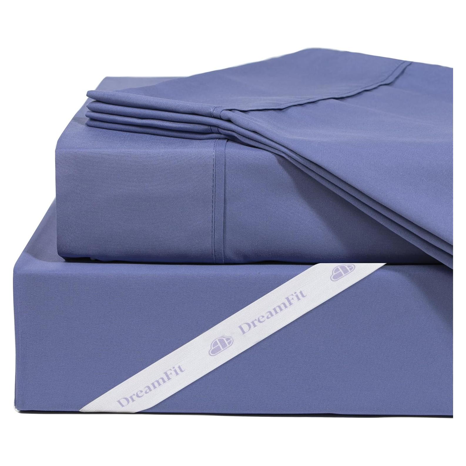 Juego de Sábanas Twin DreamFit Viscosa de Bambú Refrigerantes Azul