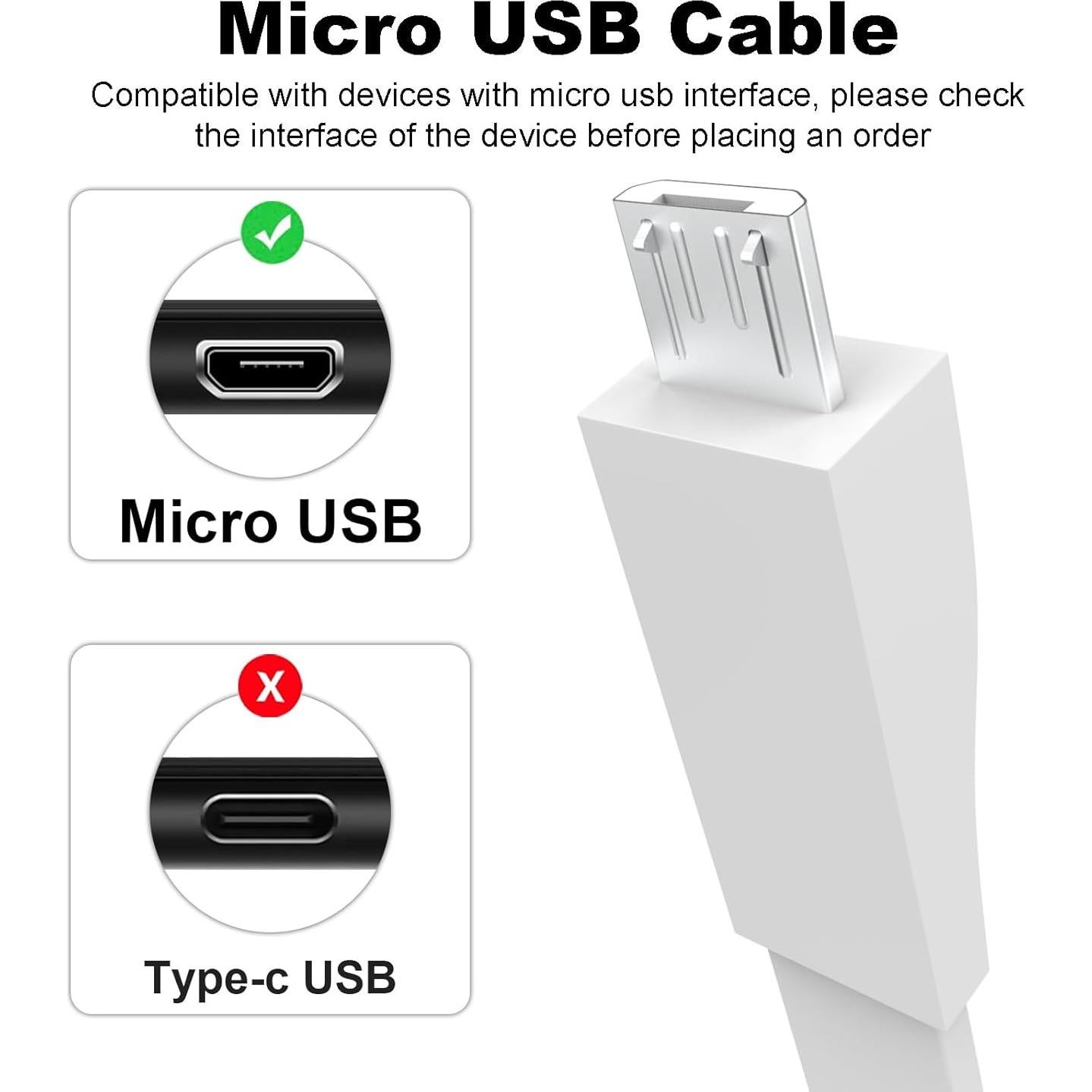 Cable de Carga Micro USB Puiixur 1.2m para UE Boom y Wonderboom