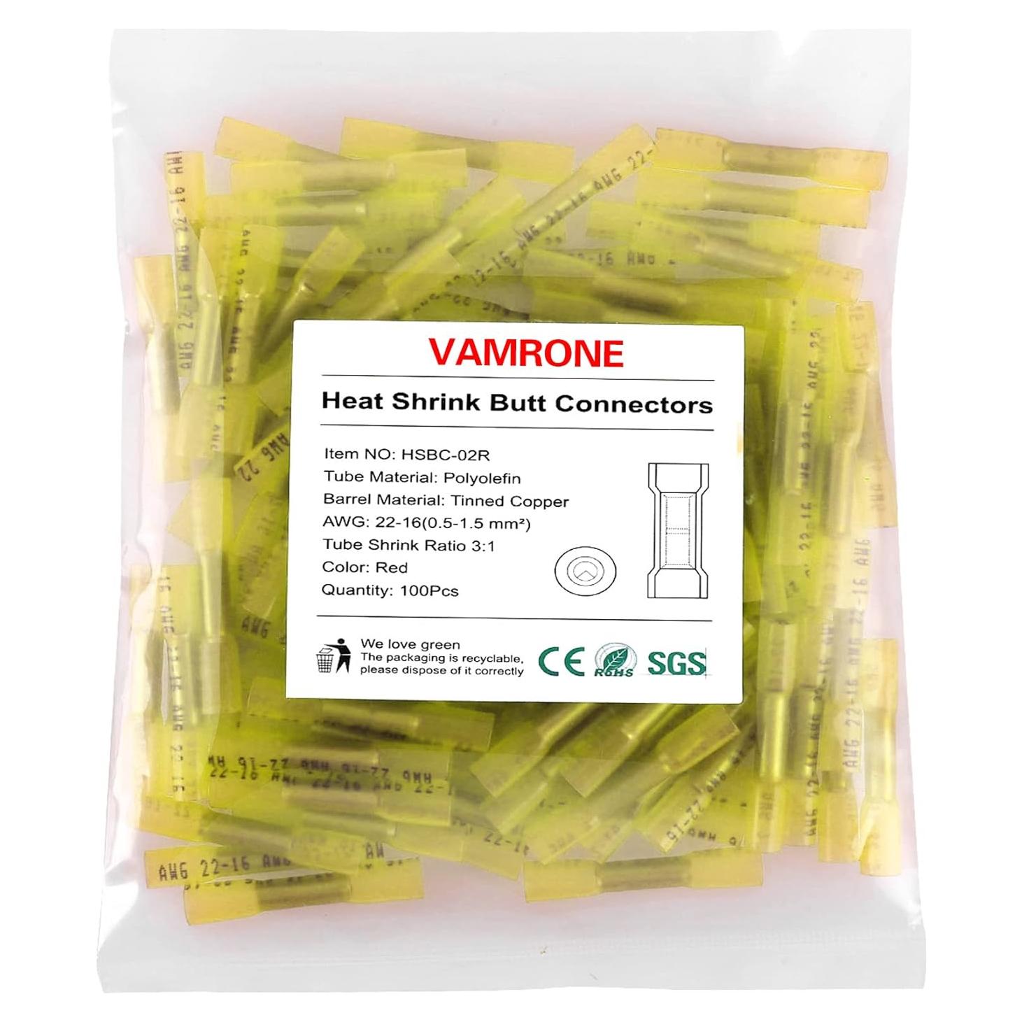 Conectores de Termorretracción Amarillo YYuan 50Pcs 12-10 AWG