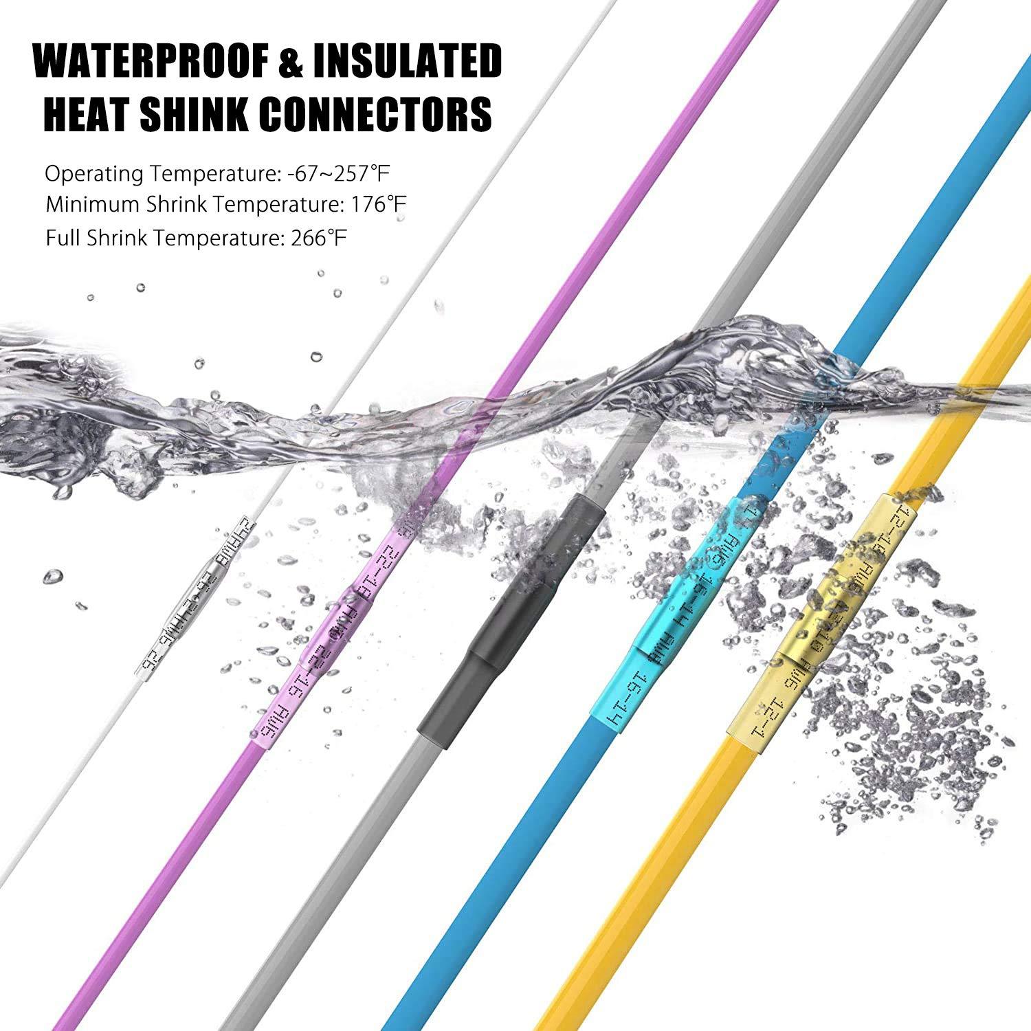 Conectores de Termorretracción Amarillo YYuan 50Pcs 12-10 AWG