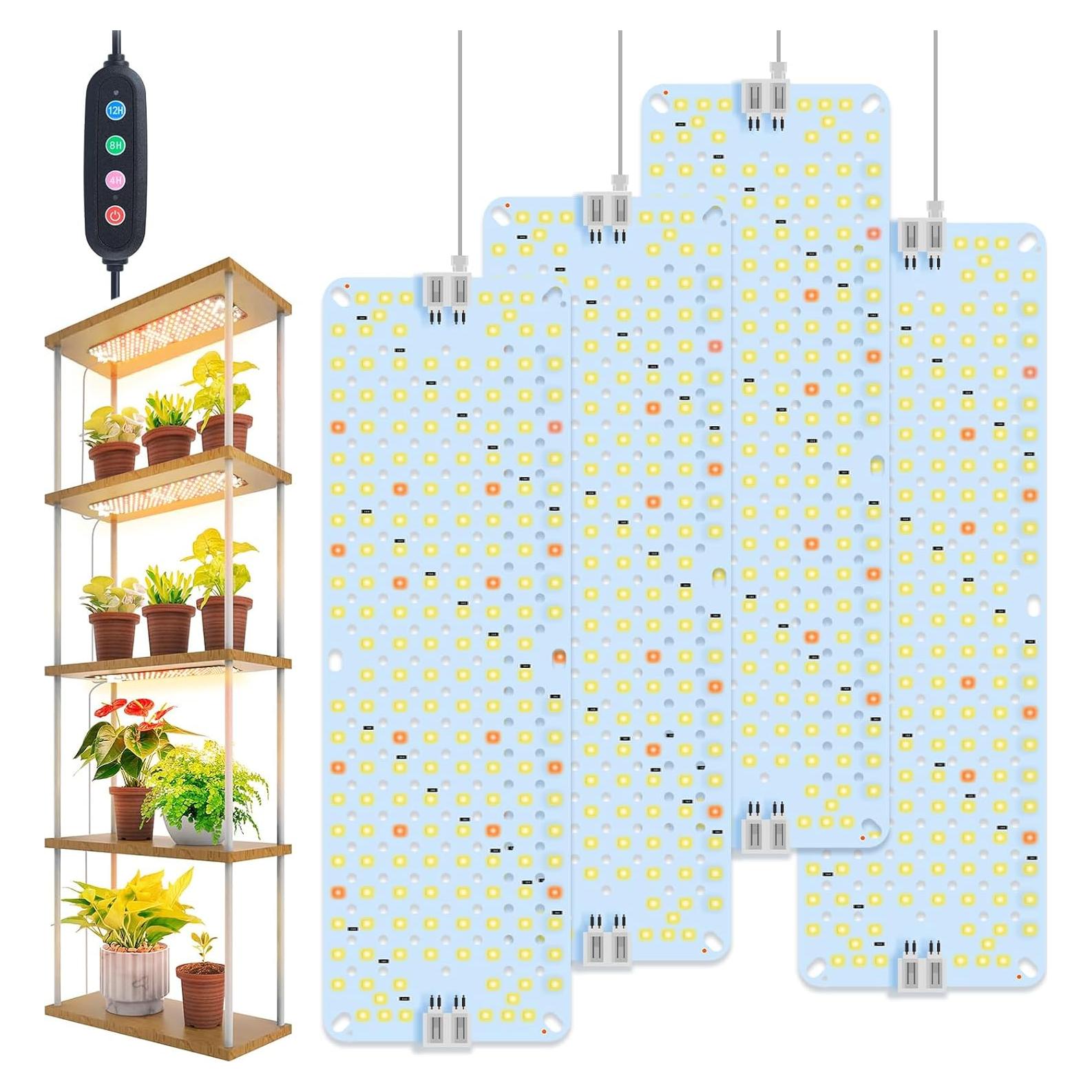 FECiDA 4 Paneles de Luz de Crecimiento LED 40W para Plantas