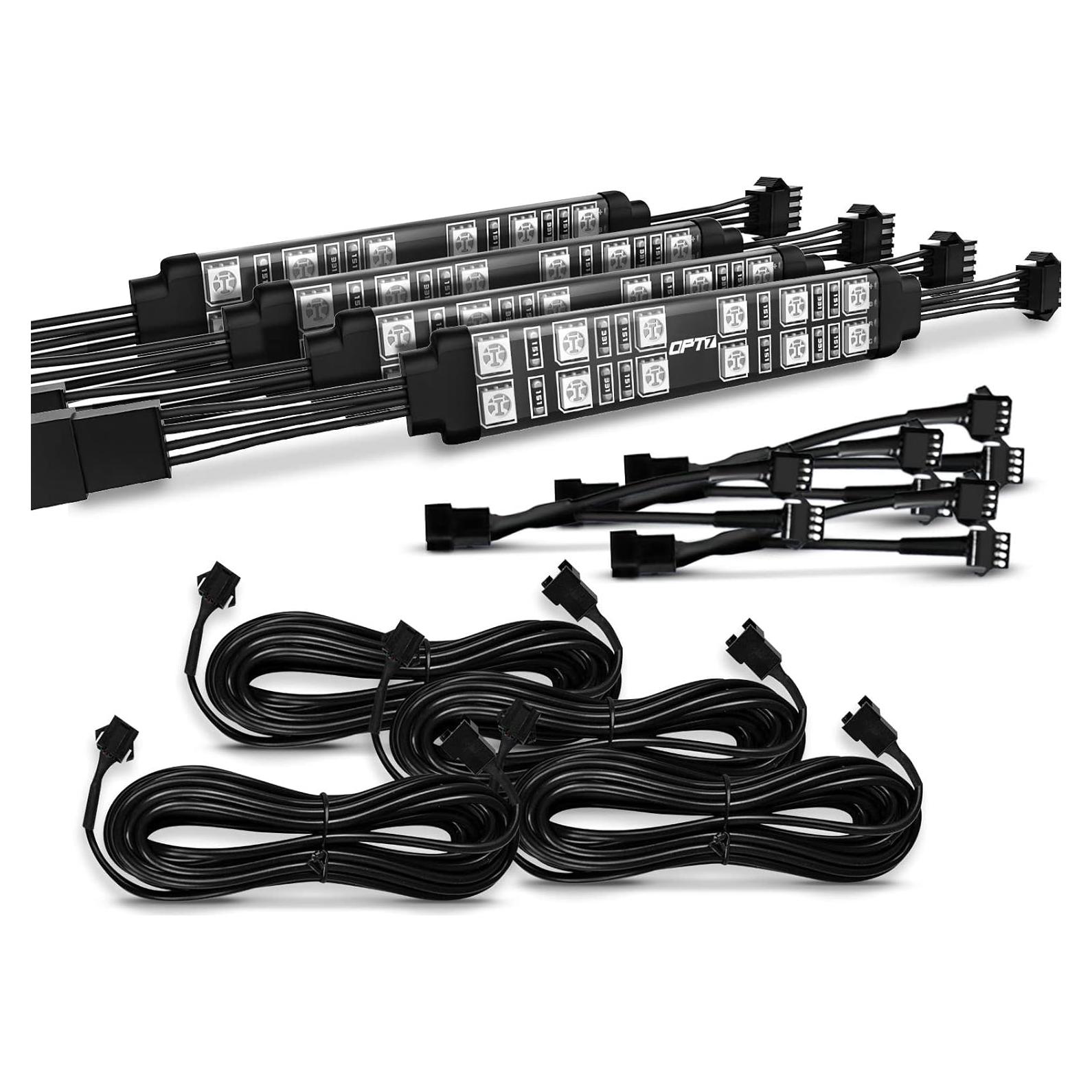 Tiras LED de Doble Fila OPT7 Aura 4 Piezas Multicolor 10.16 cm