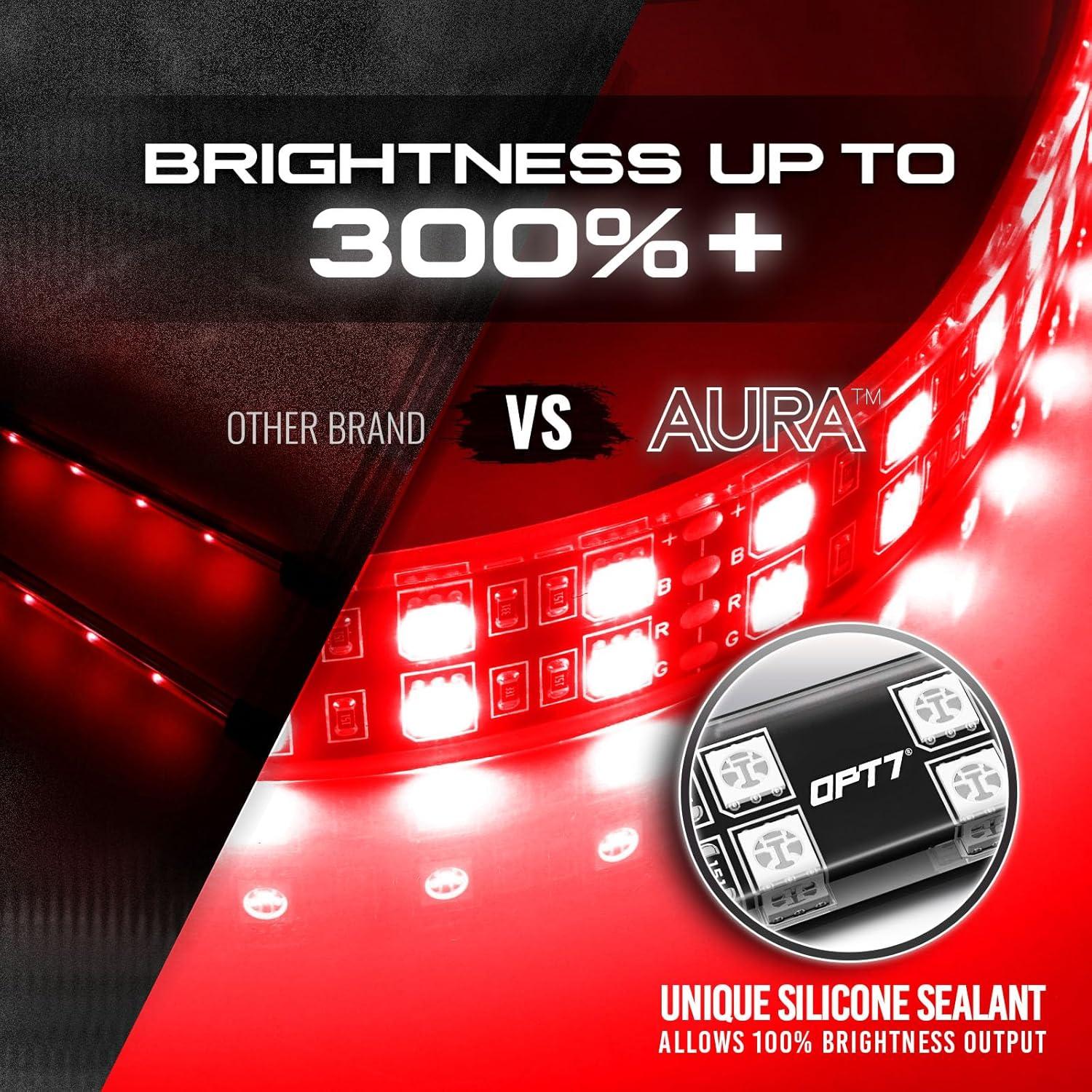 Tiras LED de Doble Fila OPT7 Aura 4 Piezas Multicolor 10.16 cm