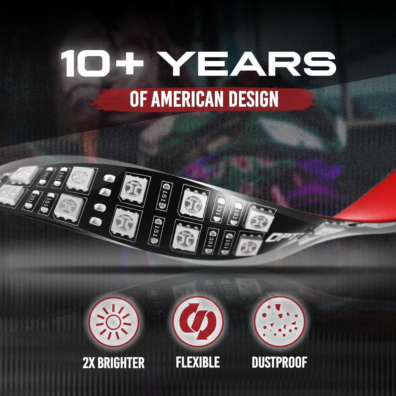 Tiras LED de Doble Fila OPT7 Aura 4 Piezas Multicolor 10.16 cm