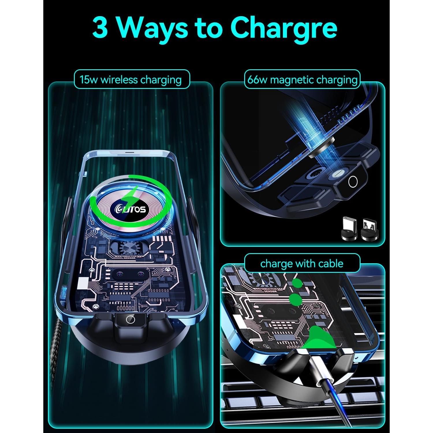 Soporte Cargador Inalámbrico para Automóvil Utos G2 15W