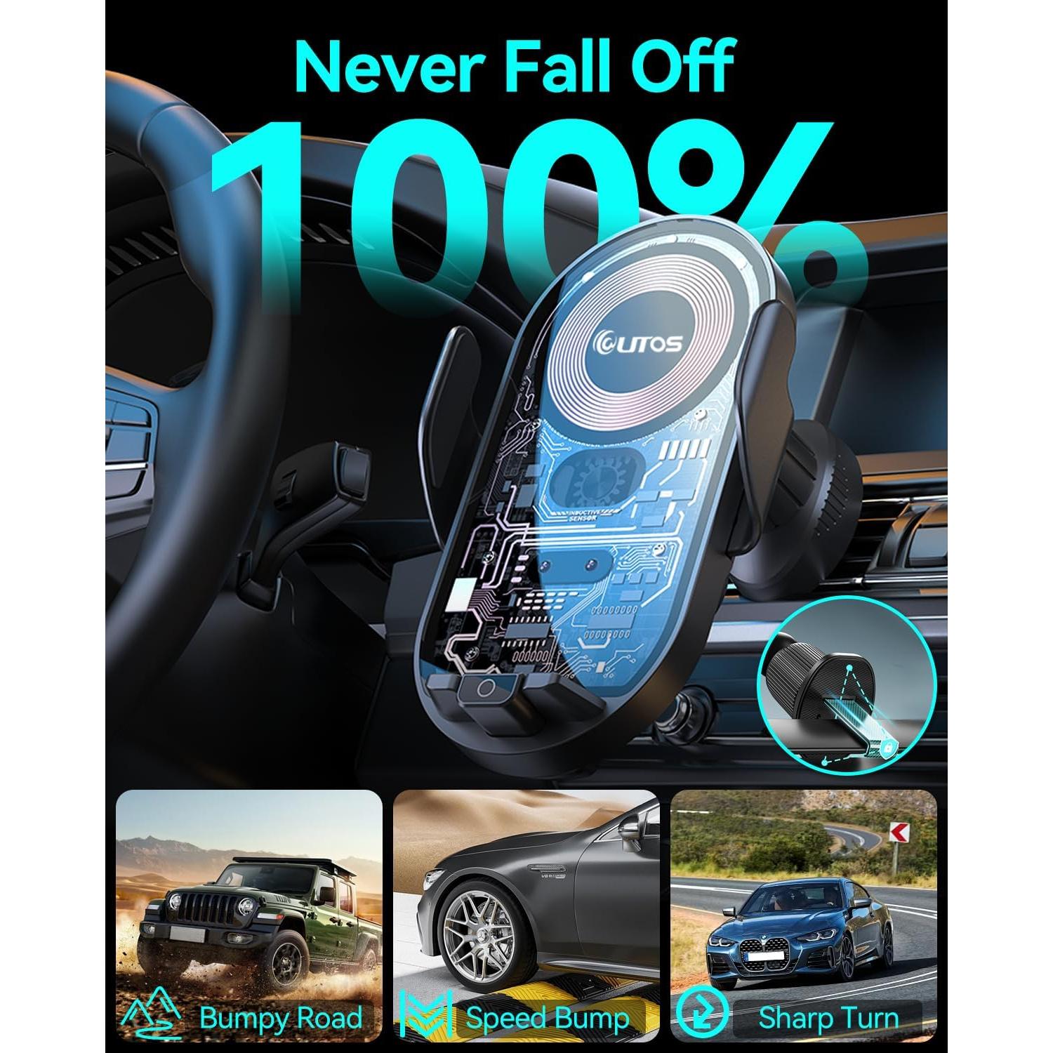 Soporte Cargador Inalámbrico para Automóvil Utos G2 15W