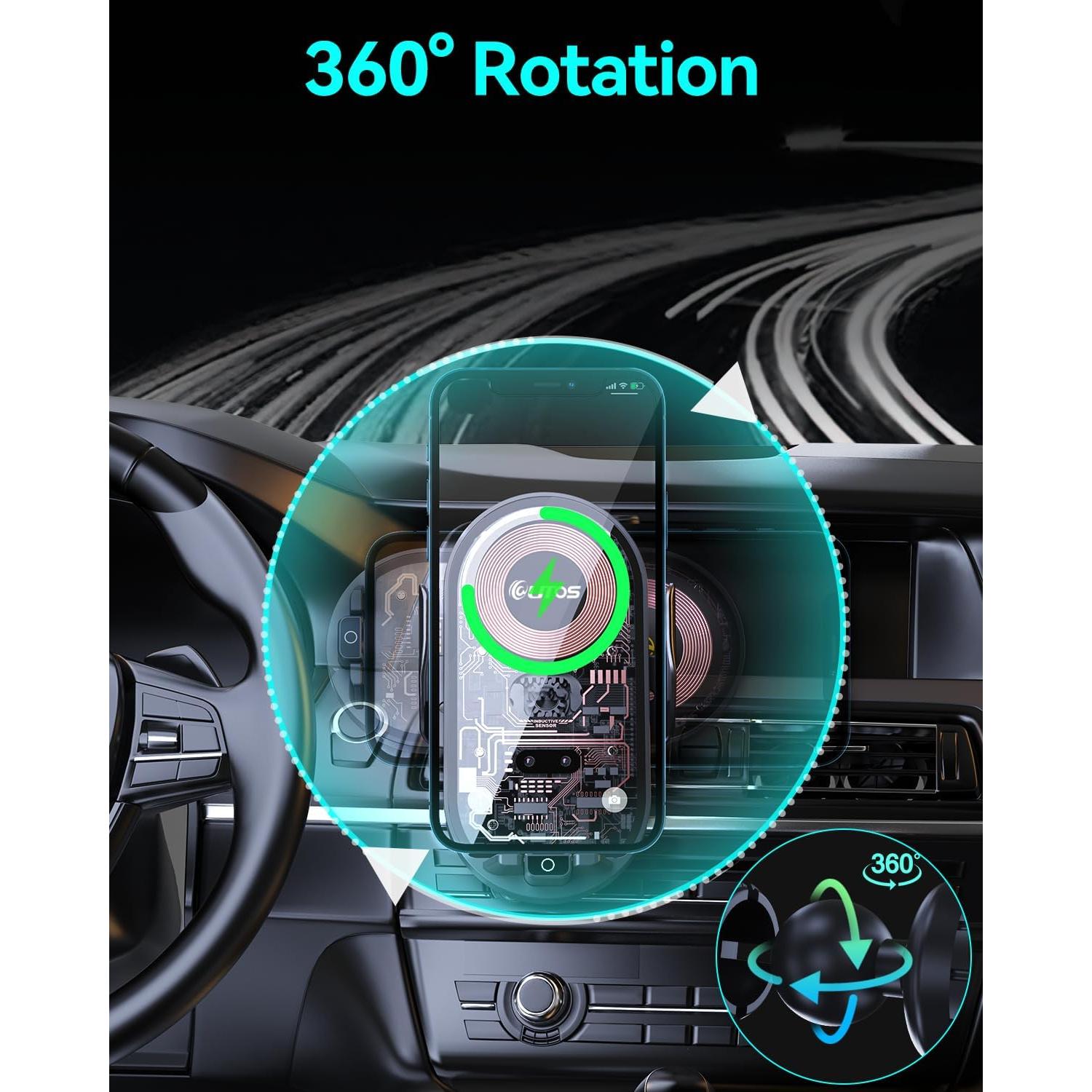 Soporte Cargador Inalámbrico para Automóvil Utos G2 15W