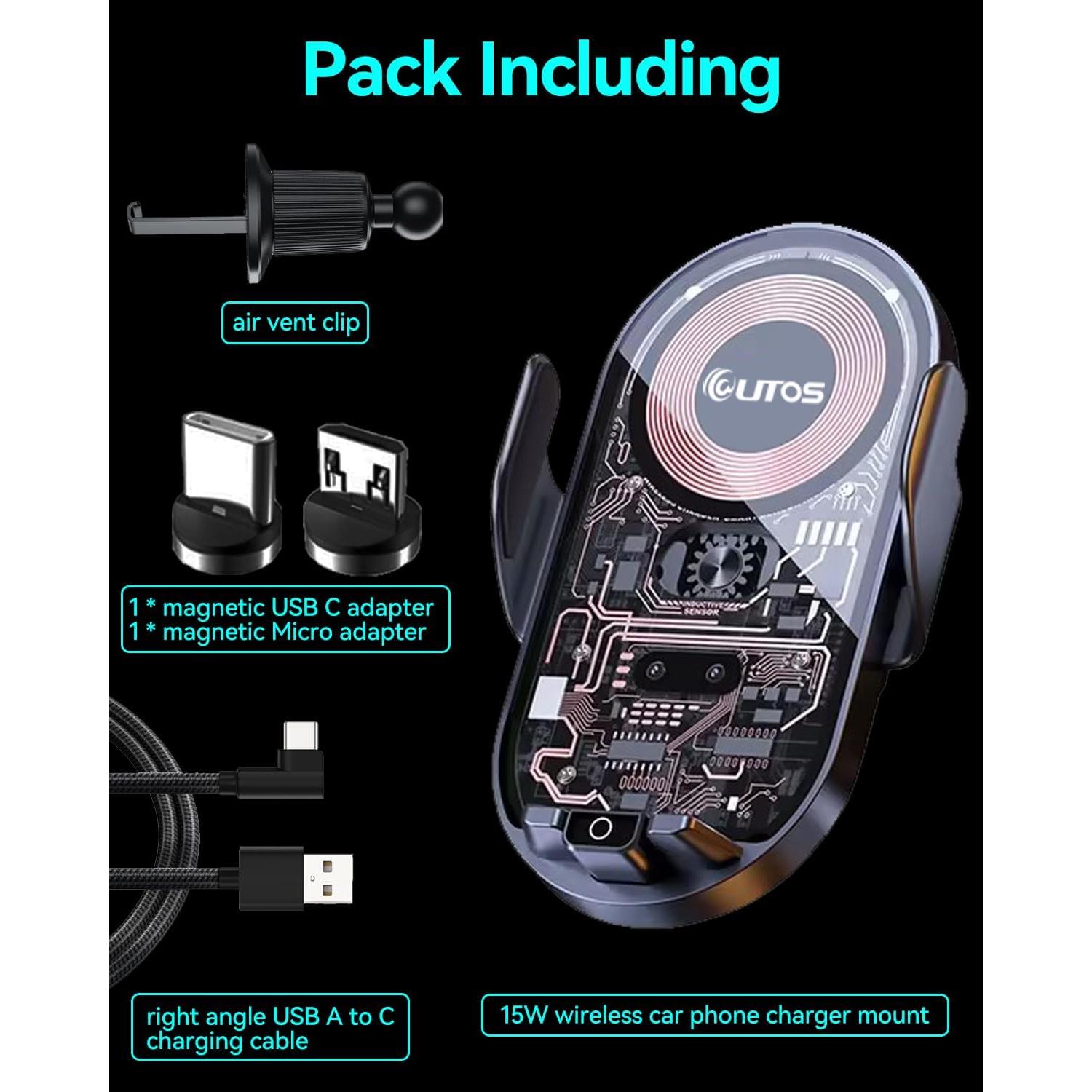 Soporte Cargador Inalámbrico para Automóvil Utos G2 15W