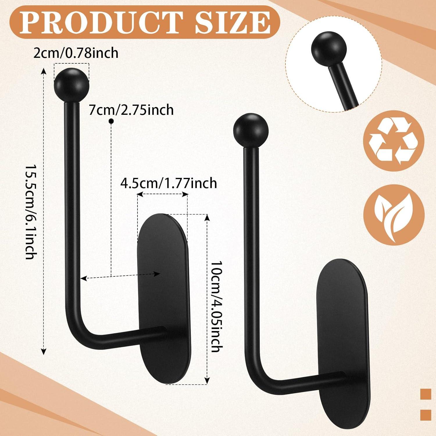 Soportes Adhesivos para Cortinas CroBlissful 2 Pcs Negro