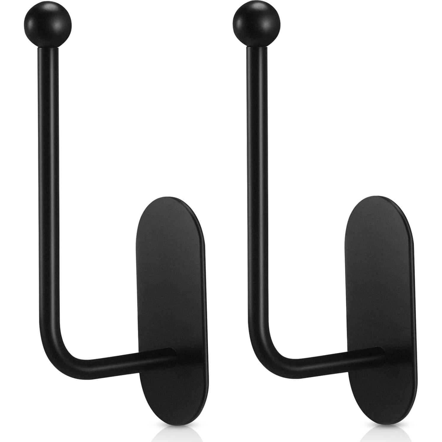 Soportes Adhesivos para Cortinas CroBlissful 2 Pcs Negro