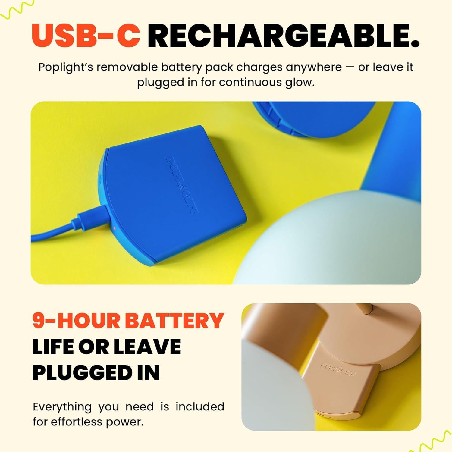 Aplique de Pared LED Recargable Poplight Blanco - Sin Daños