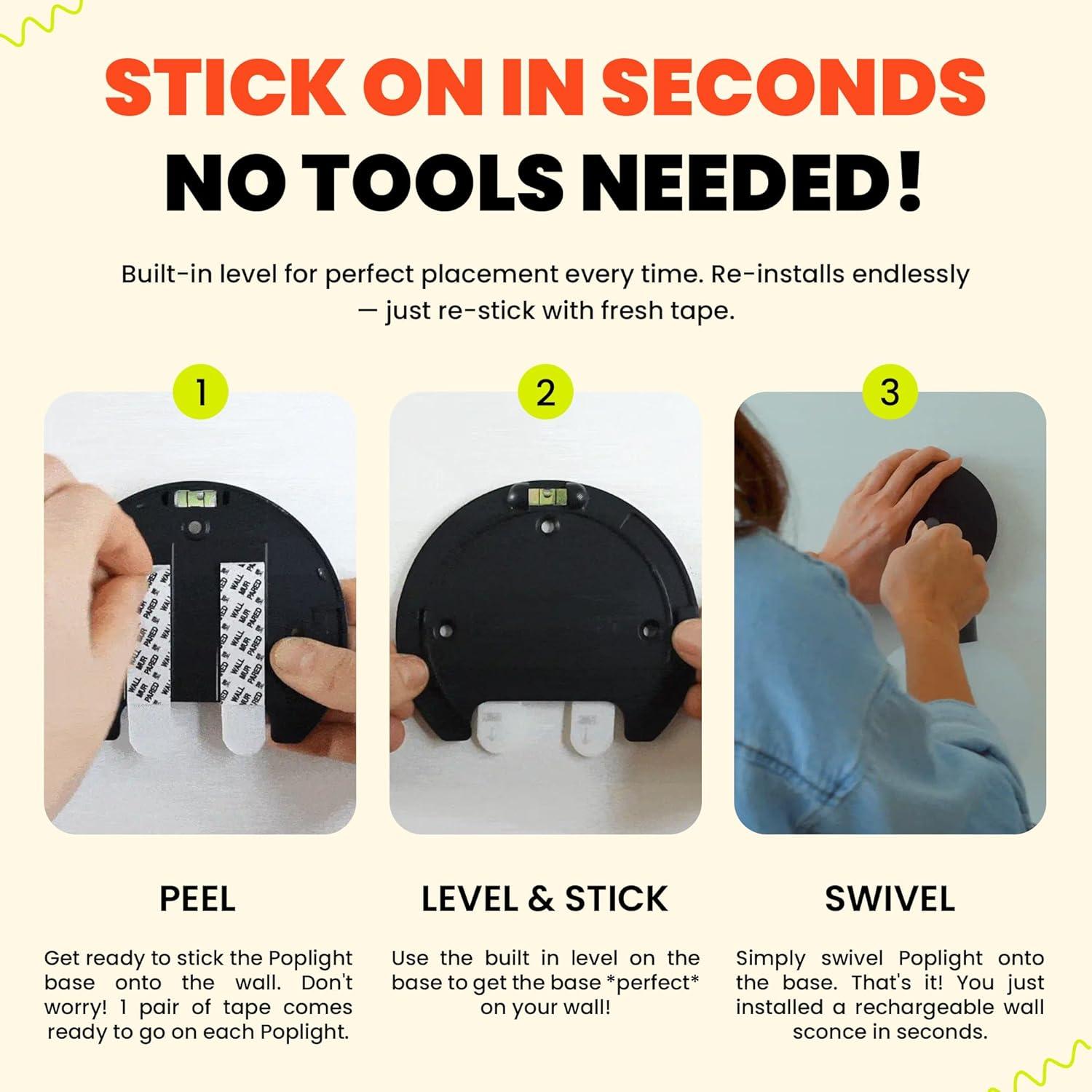 Aplique de Pared LED Recargable Poplight Blanco - Sin Daños