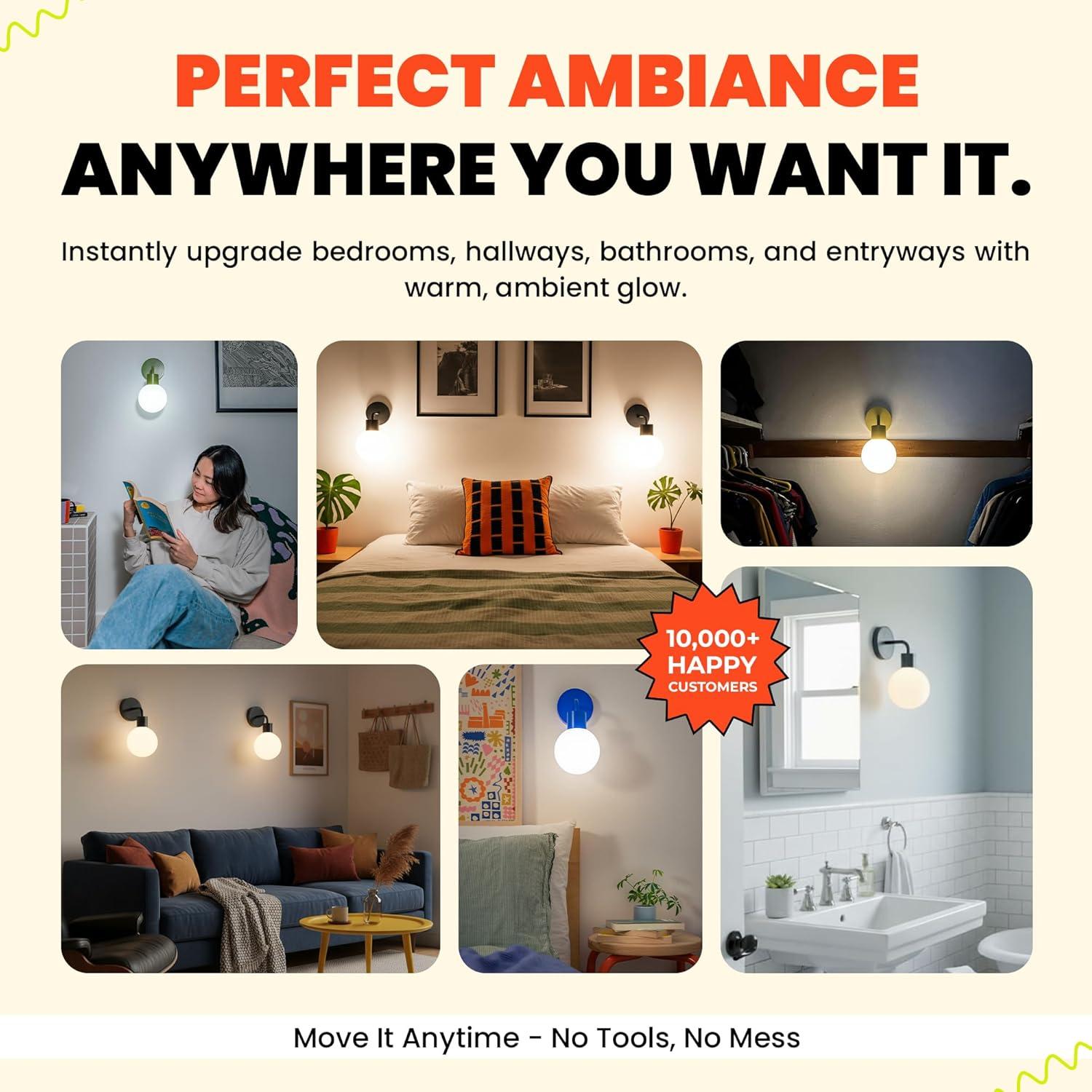 Aplique de Pared LED Recargable Poplight Blanco - Sin Daños