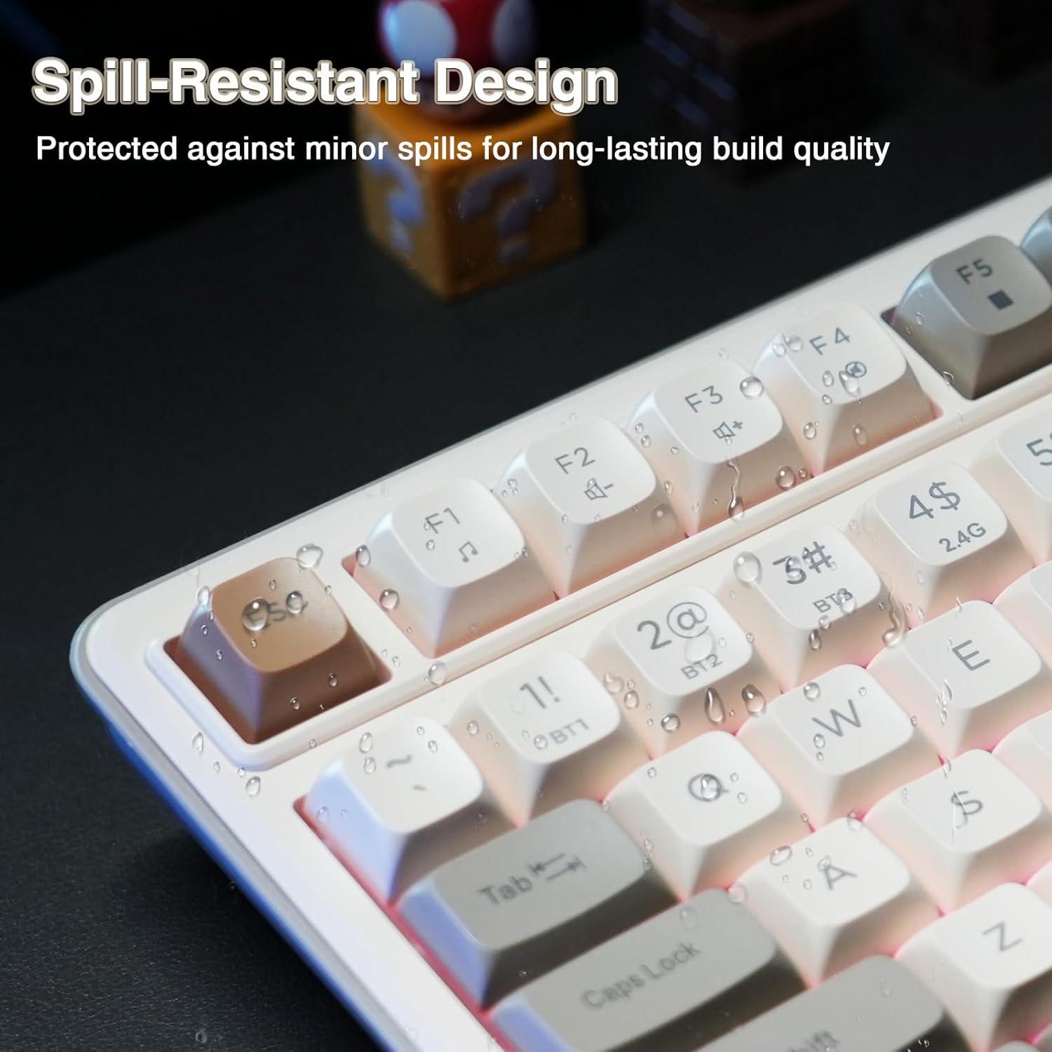 Teclado Gaming Inalámbrico Solakaka SK90 75% Crema RGB