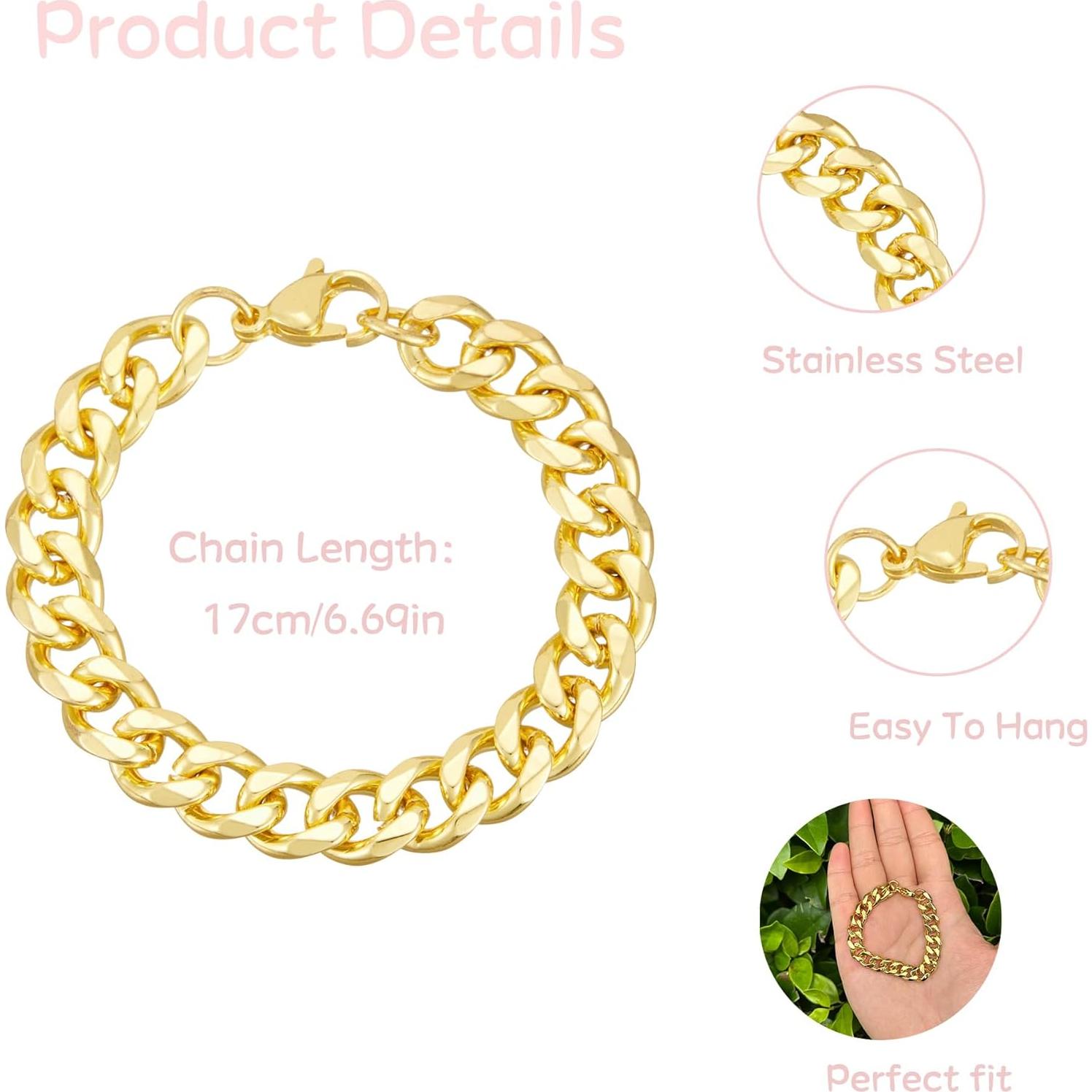 Collar de muñeca 17cm BOTVUG perlas doradas plateadas