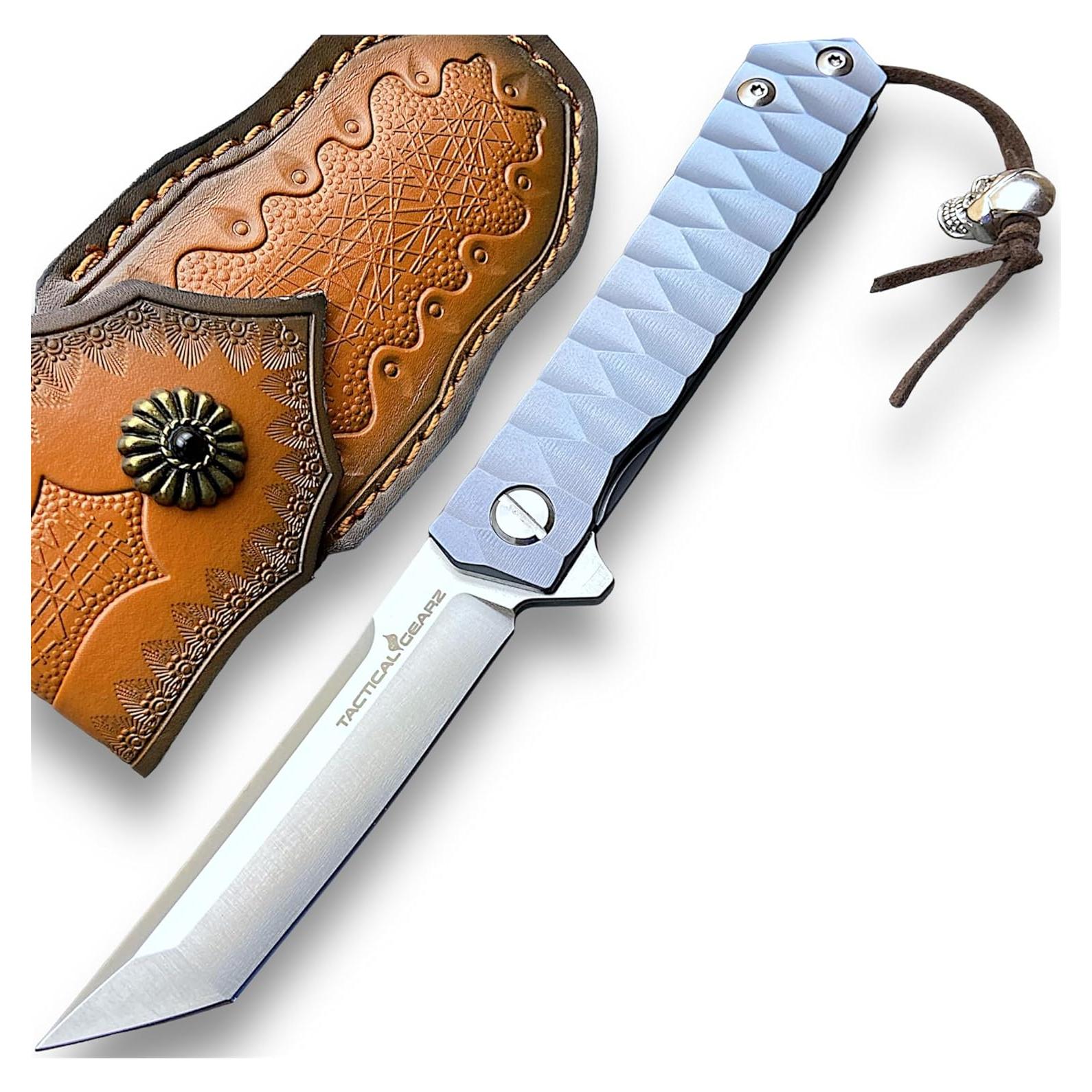 Cuchillo Plegable EDC Tactical Gearz Santo T Titanio 8.89 cm