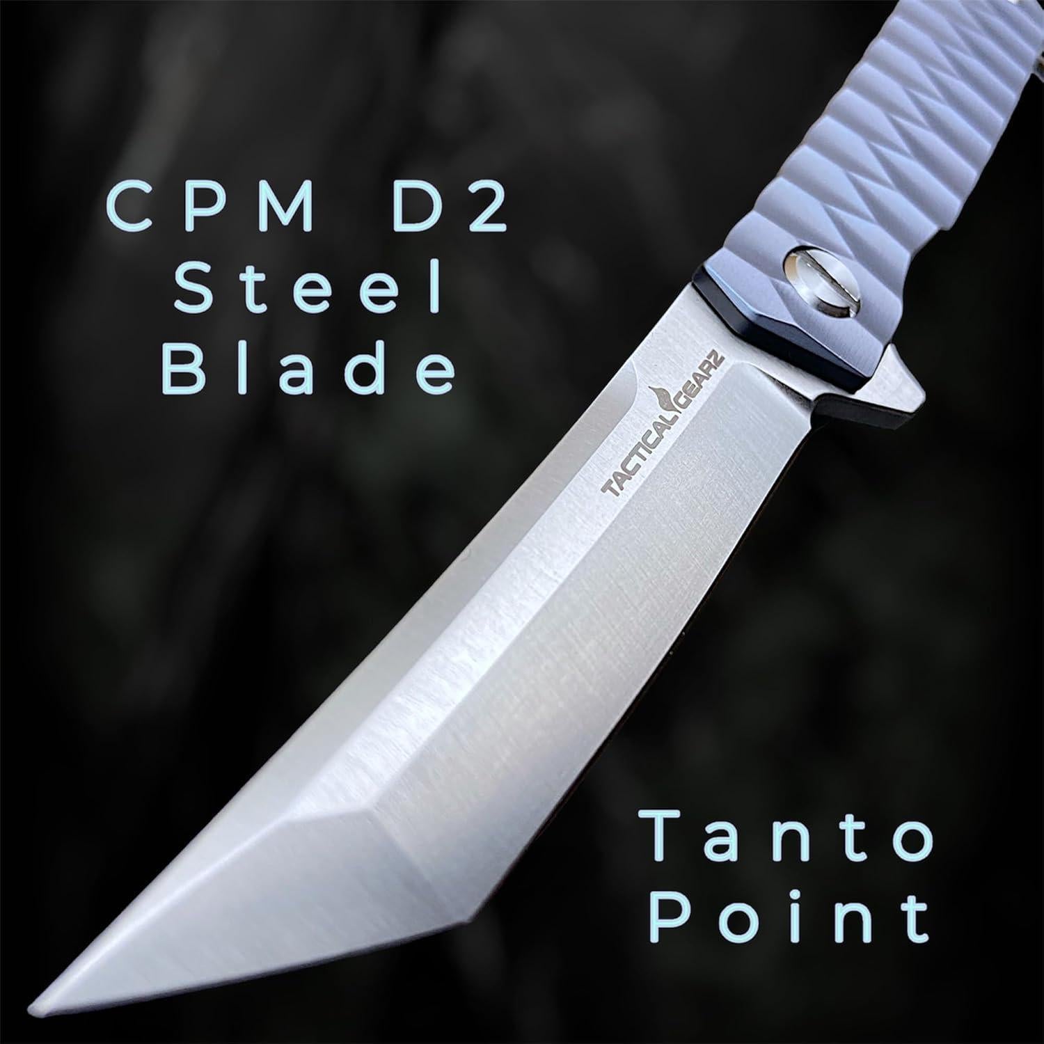 Cuchillo Plegable EDC Tactical Gearz Santo T Titanio 8.89 cm