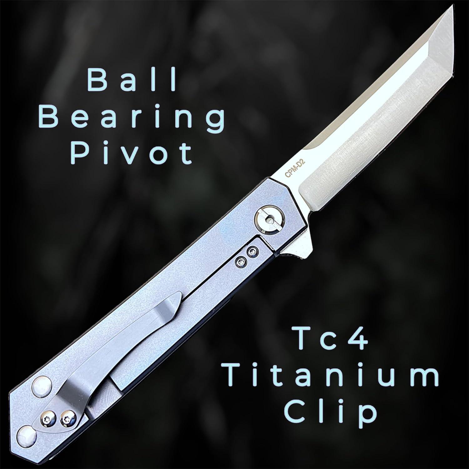 Cuchillo Plegable EDC Tactical Gearz Santo T Titanio 8.89 cm