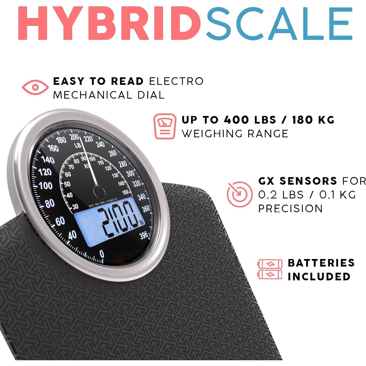 Báscula Híbrida Digital y Analógica Adamson 180kg Vidrio Templado