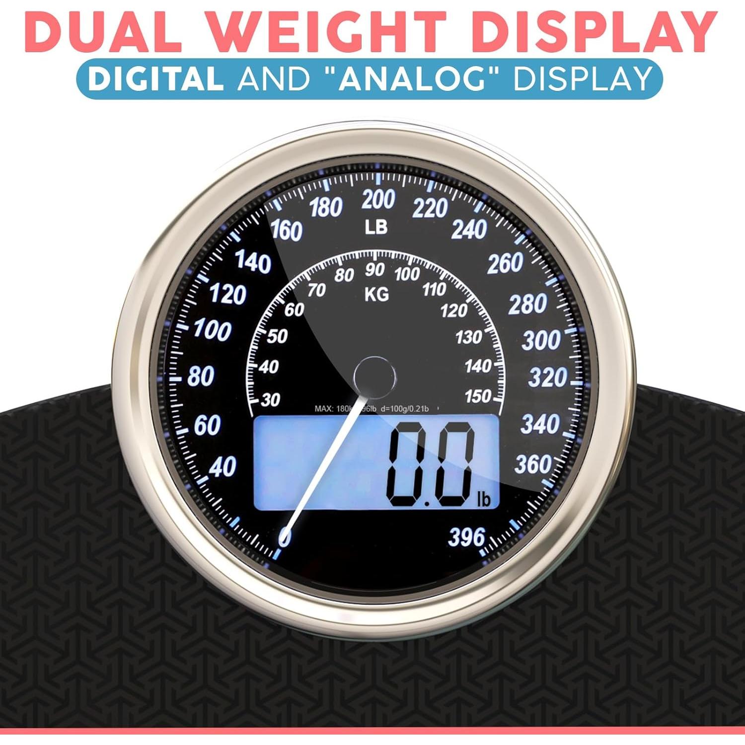 Báscula Híbrida Digital y Analógica Adamson 180kg Vidrio Templado