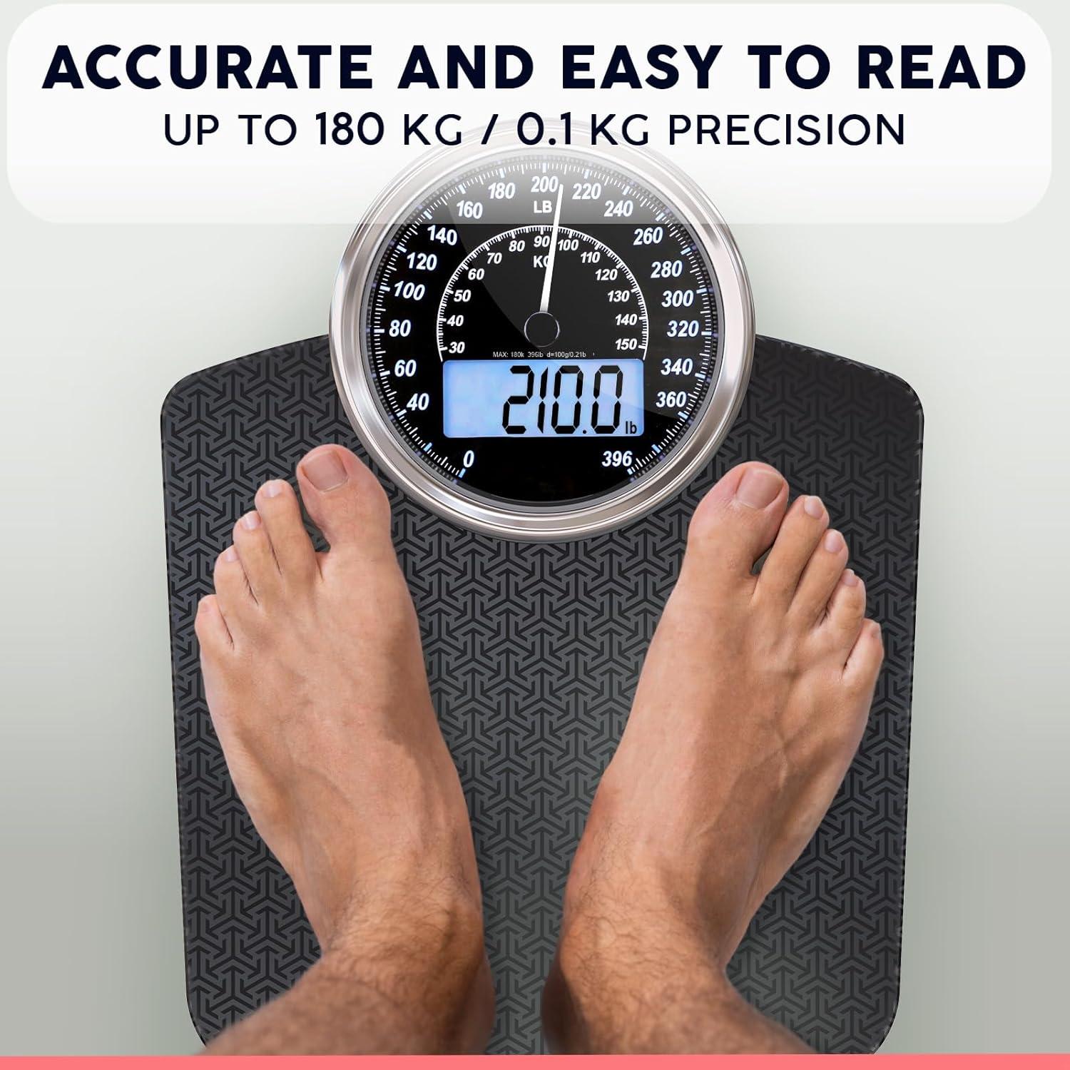 Báscula Híbrida Digital y Analógica Adamson 180kg Vidrio Templado