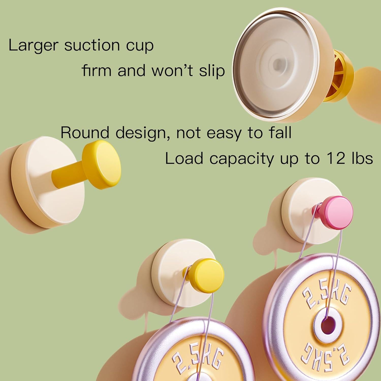 Ganchos de Ventosa Chengcan Azul 4 Paquete 6.8 kg