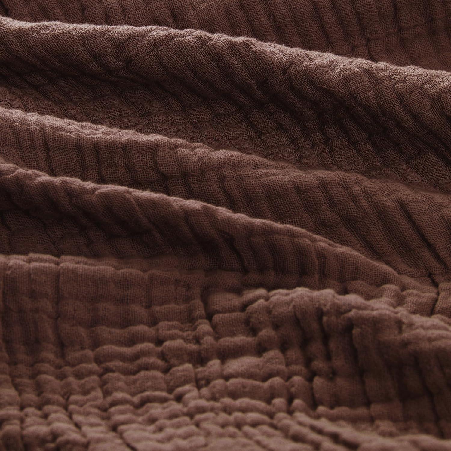 Manta XL de Muselina de Algodón Carriediosa 4 Capas Marrón