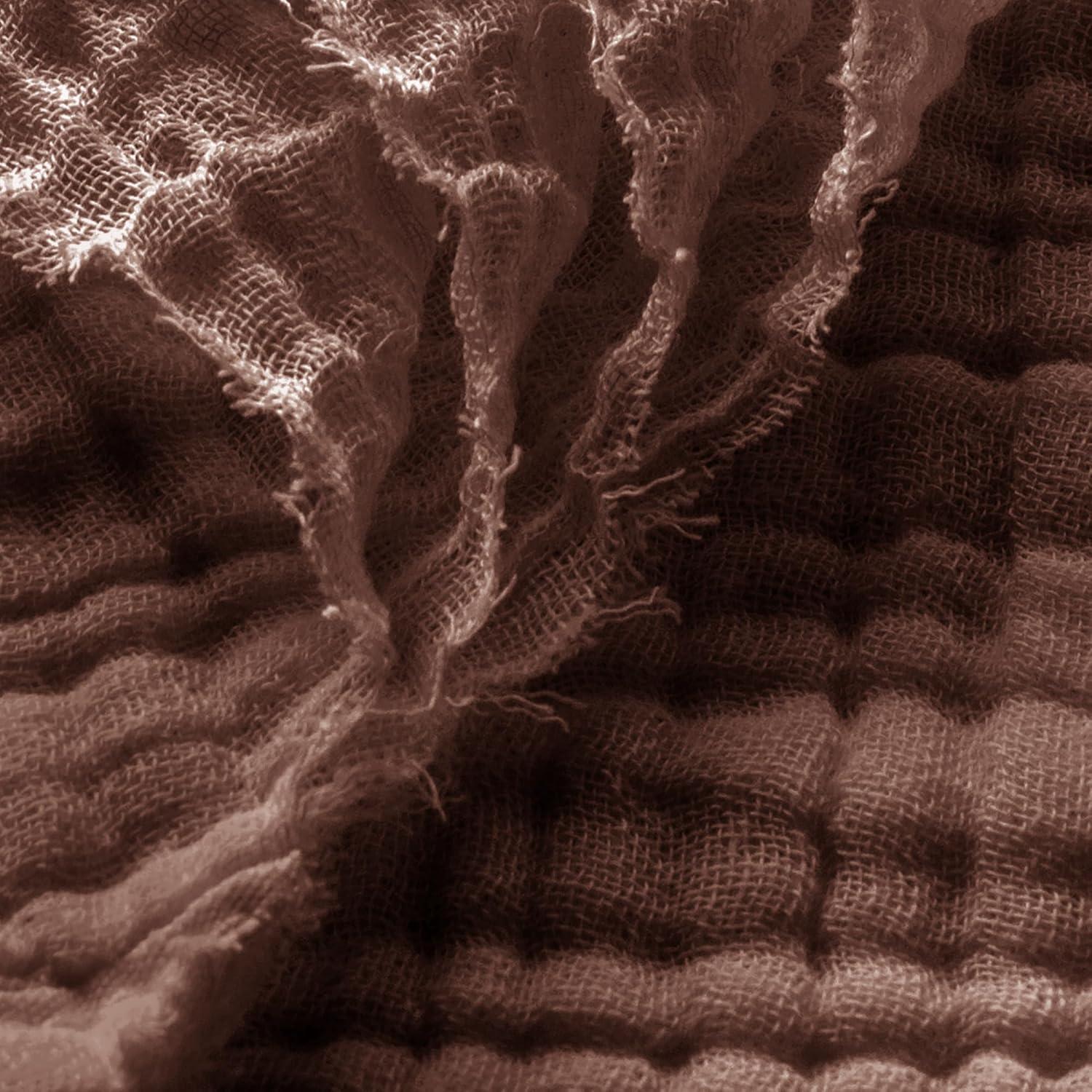 Manta XL de Muselina de Algodón Carriediosa 4 Capas Marrón